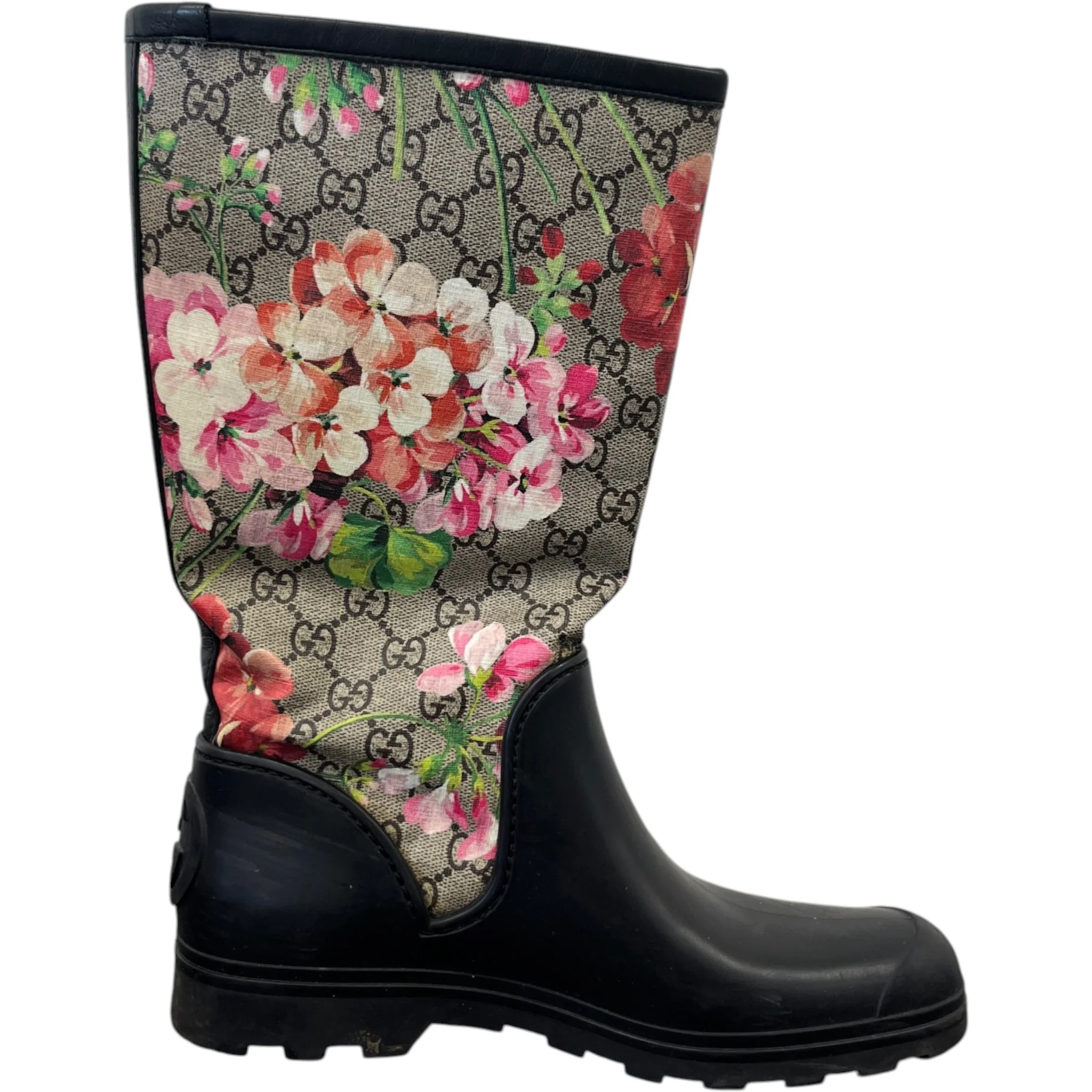 Women's Gg Blooms Rain Boots Black Size EU 38 / UK 5 - Image 4