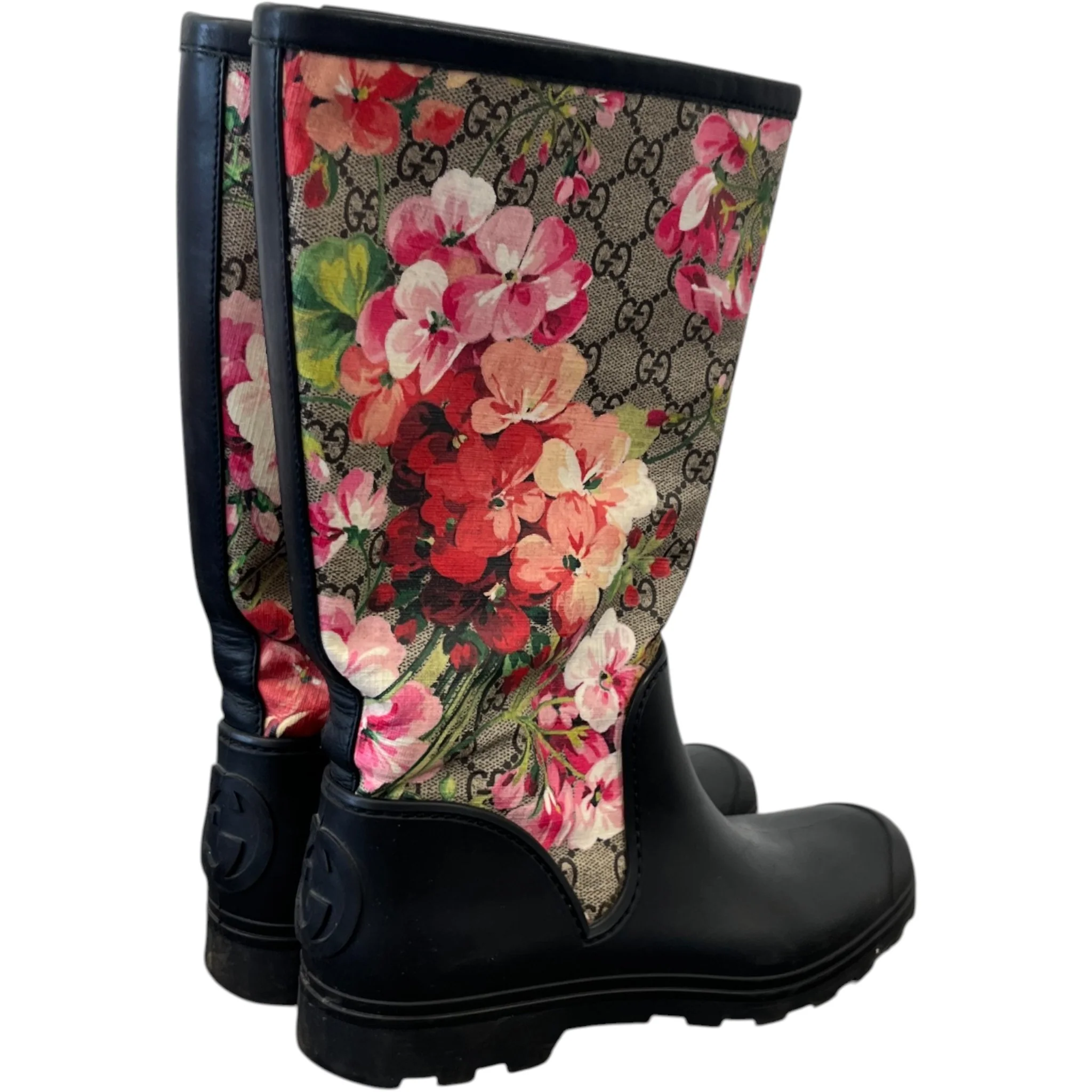 Women's Gg Blooms Rain Boots Black Size EU 38 / UK 5 - Image 8