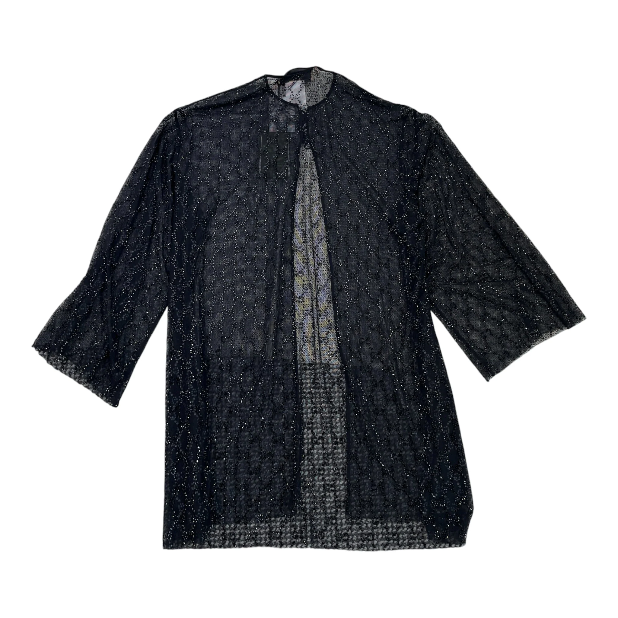 Women's Gg Crystal Embelished Tulle OverShirt Black Size L - Image 2