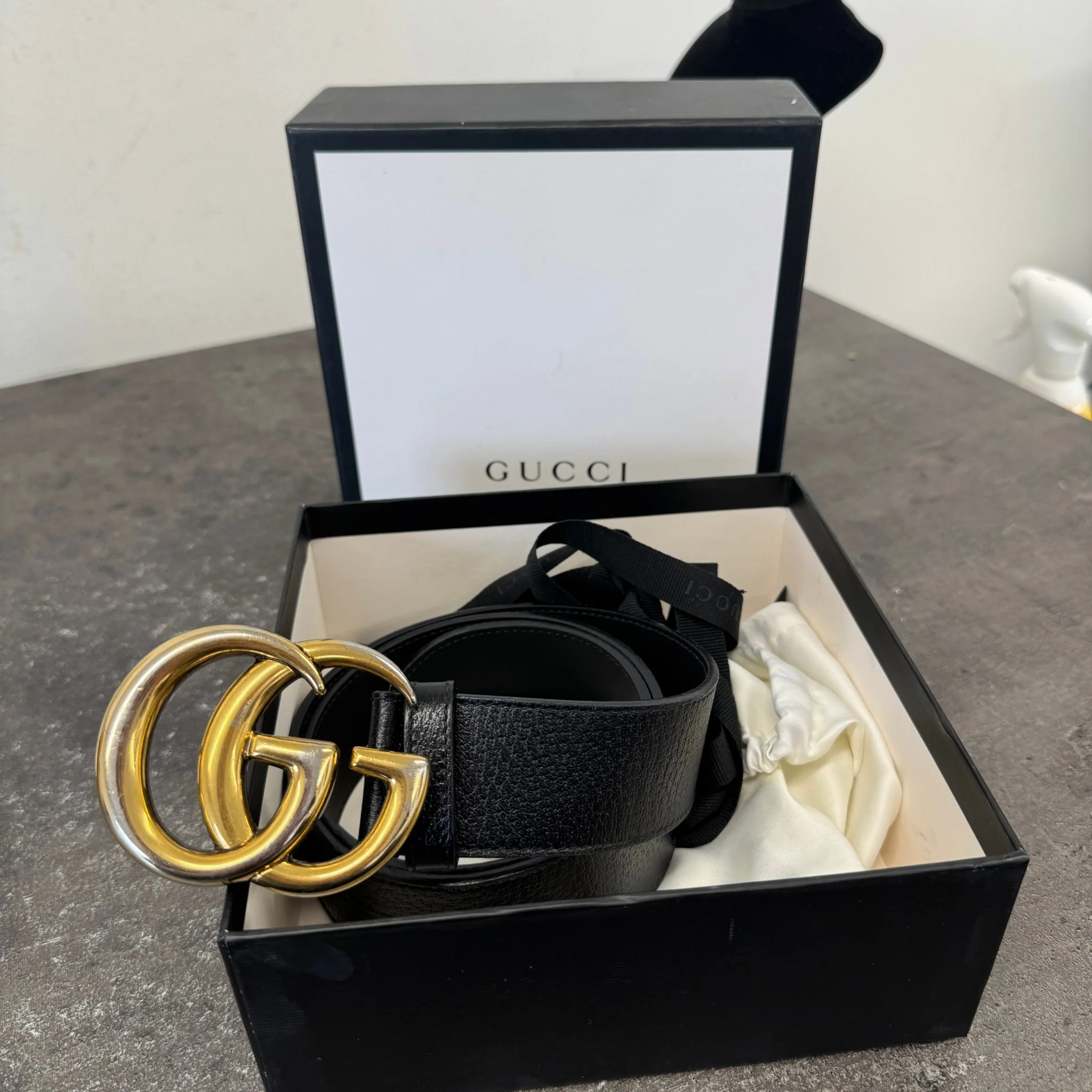 Women's Gg Marmont Belt Black Size 80CM / UK 8 - Image 9