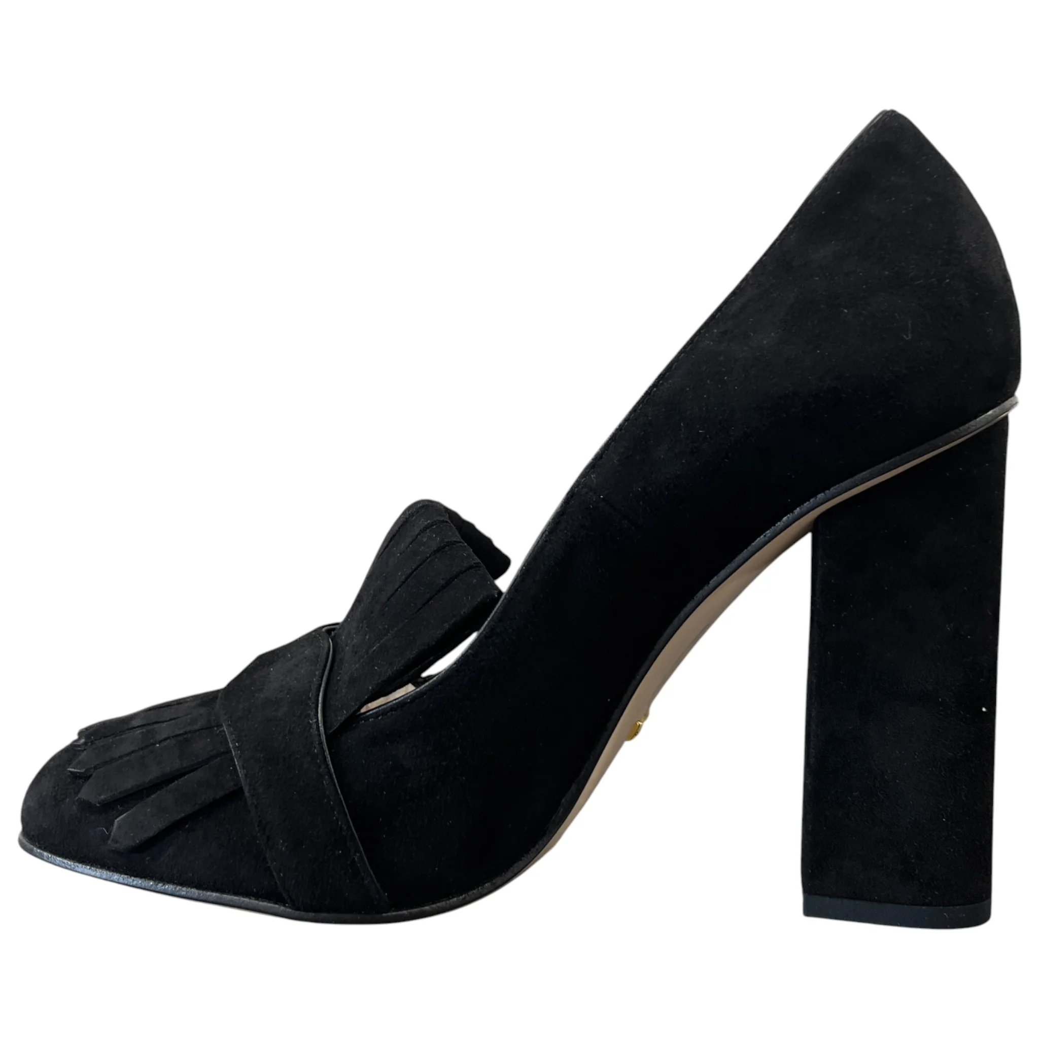 Women's Gg Marmont Fringed Heels Black Size EU 40 / UK 7 - Image 2