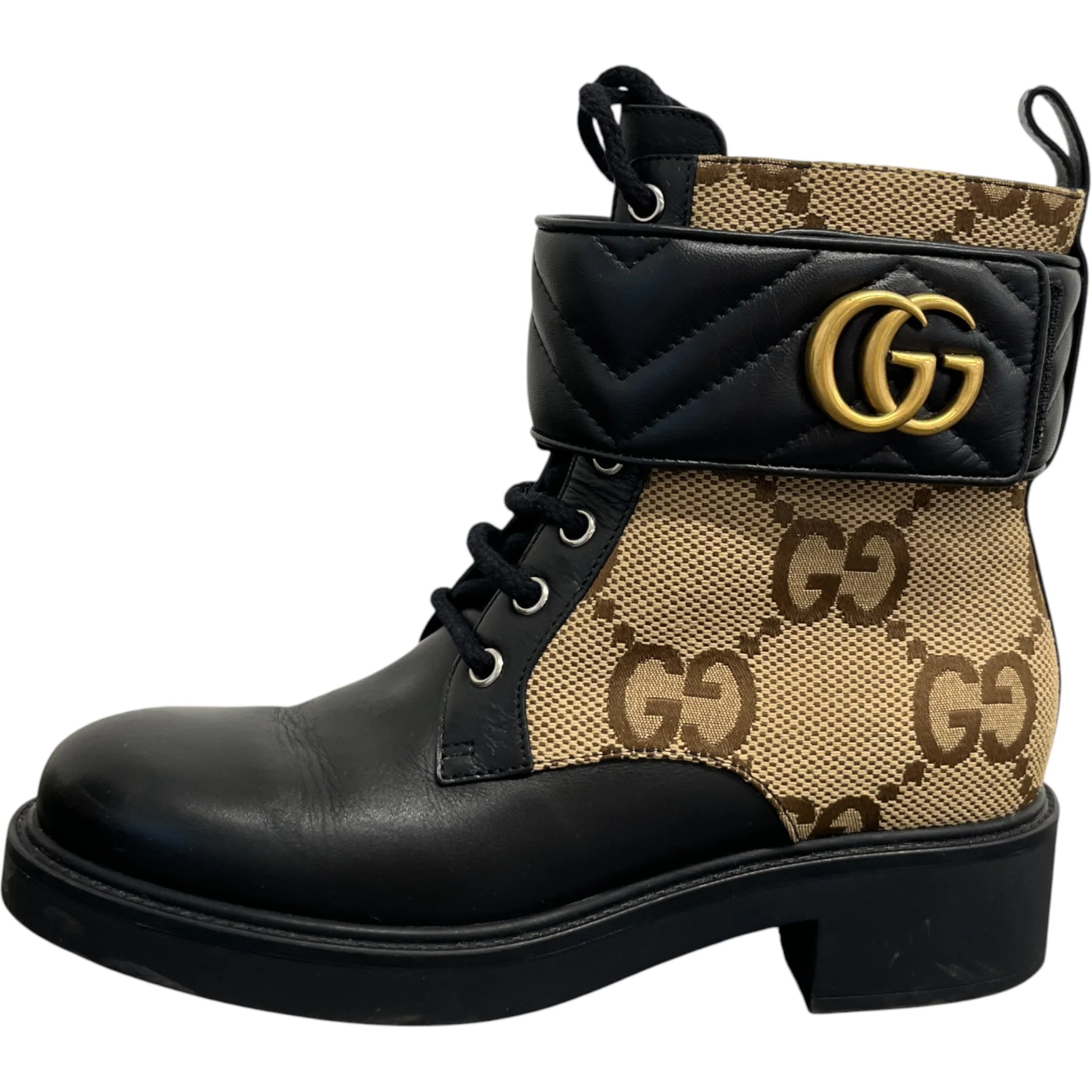 Women's Gg Marmont Round Toe Ankle Boots Black Size EU 36.5 / UK 3.5 - Image 5