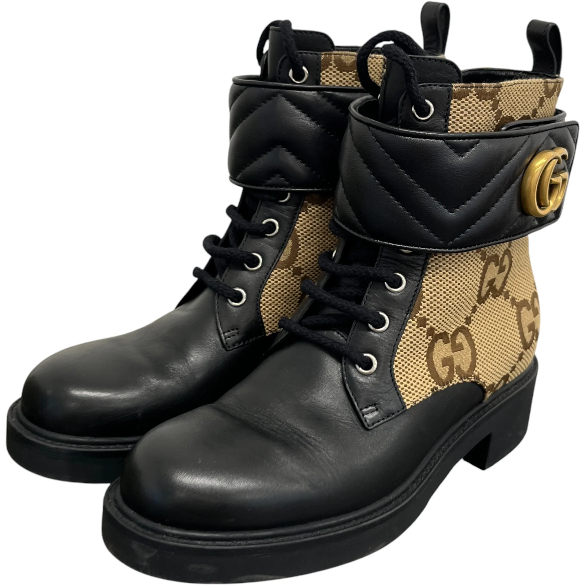 Women's Gg Marmont Round Toe Ankle Boots Black Size EU 36.5 / UK 3.5 - Image 9