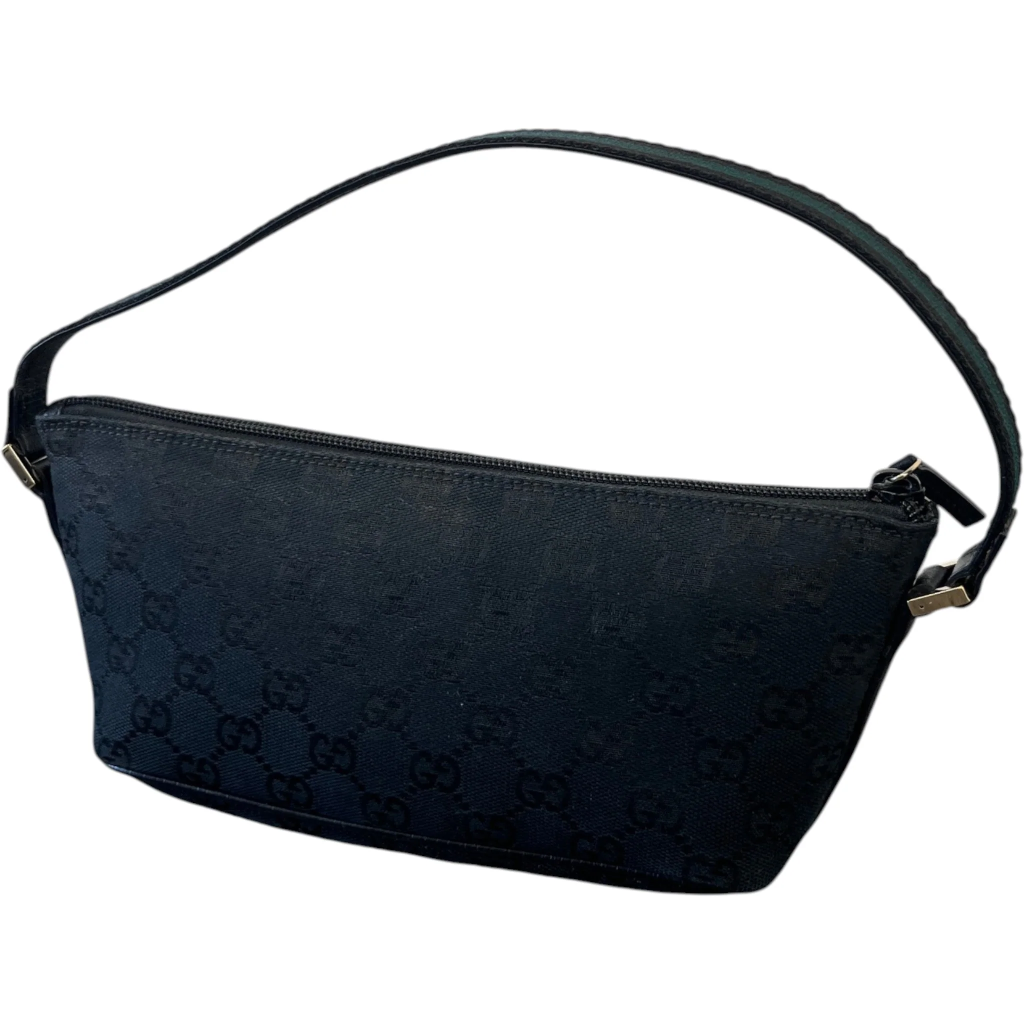 Women's Gg Monogram Boat Pochette Handbag Black - Image 9