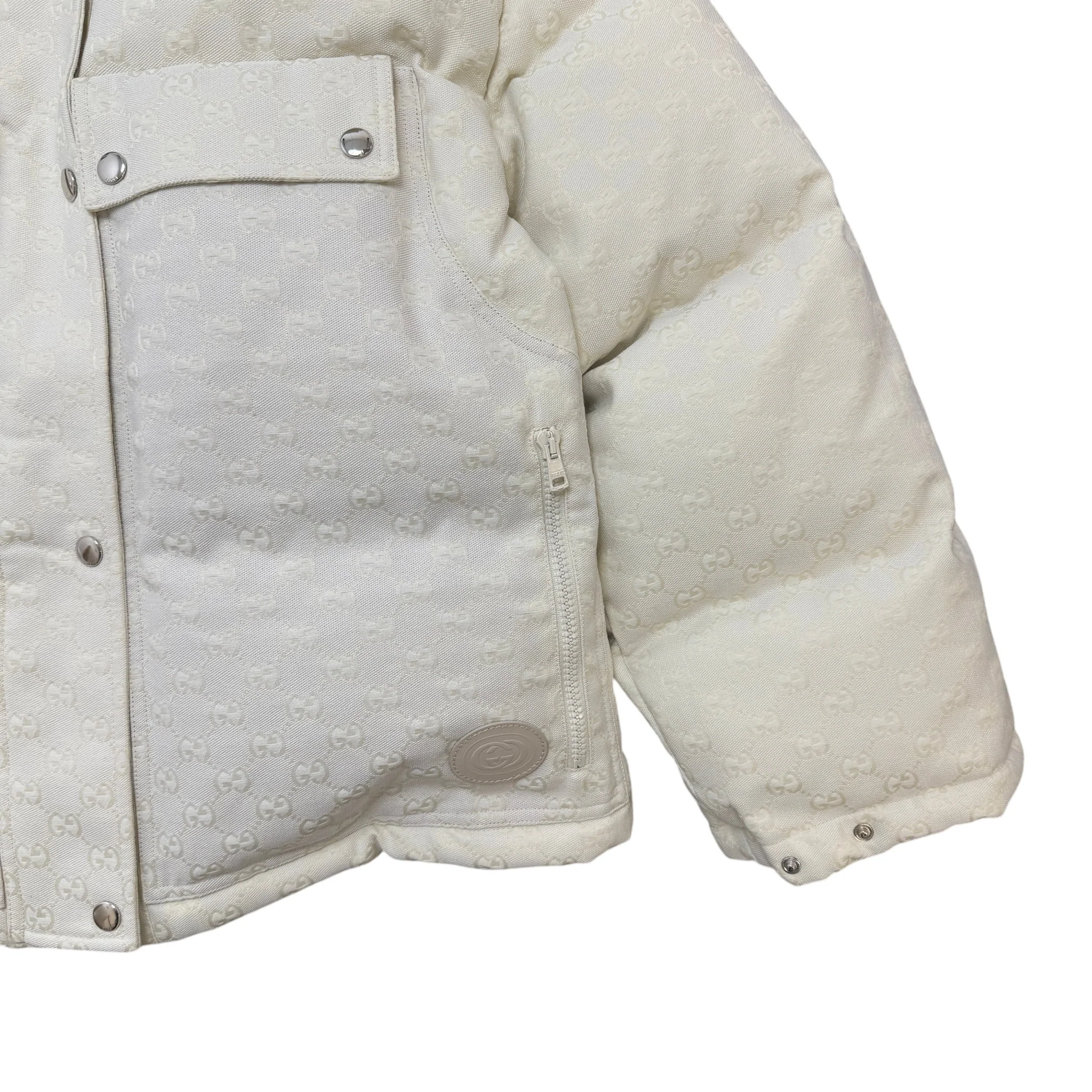 Women's Gg Supreme Bomber Down Jacket Cream Size 44 / UK 12 - Image 5