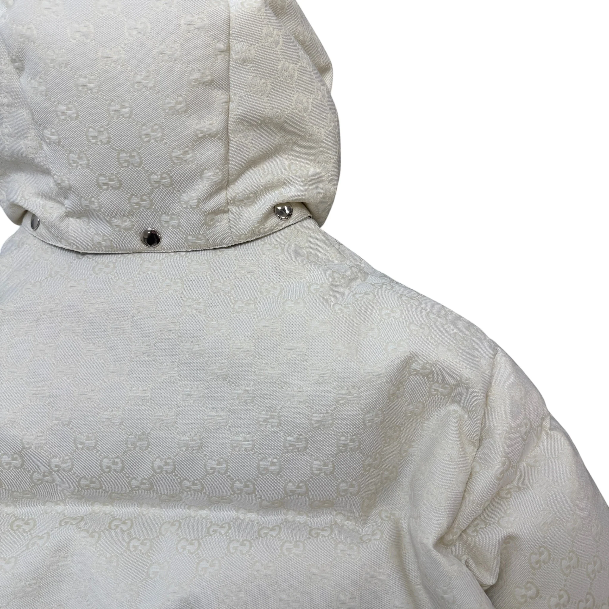 Women's Gg Supreme Bomber Down Jacket Cream Size IT 42 / UK 10 - Image 3