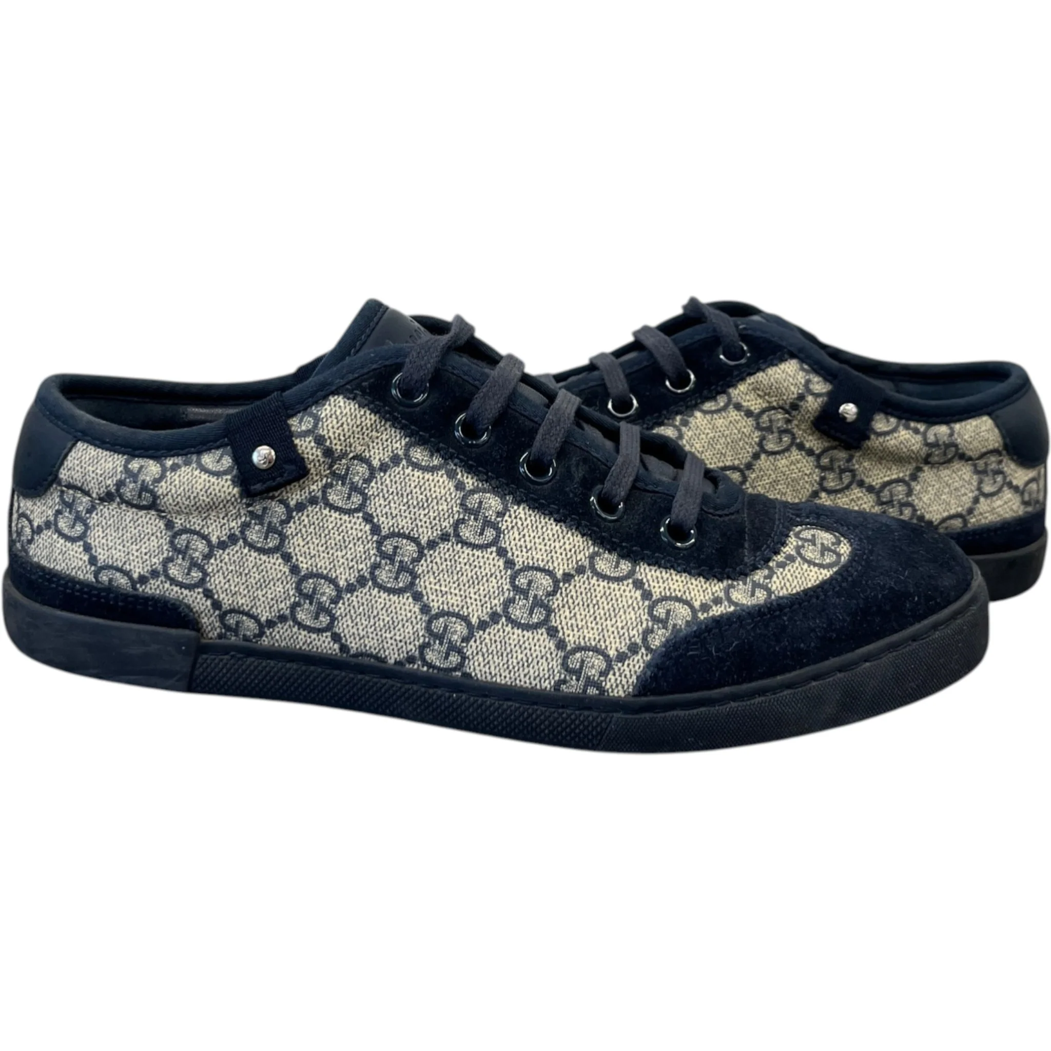 Women's Gg Supreme Canvas Low Trainers Navy Size EU 35.5 / UK 2.5 - Image 3