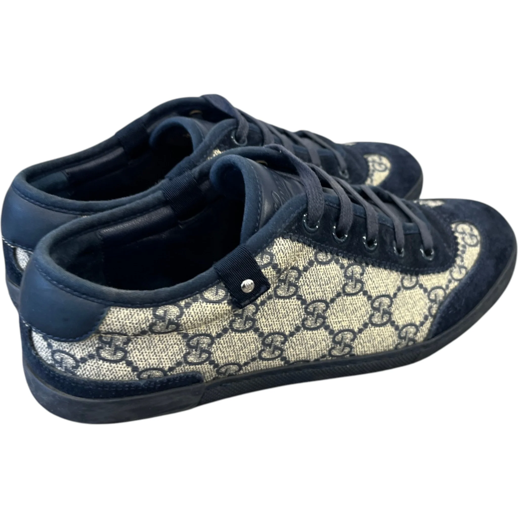 Women's Gg Supreme Canvas Low Trainers Navy Size EU 35.5 / UK 2.5 - Image 8