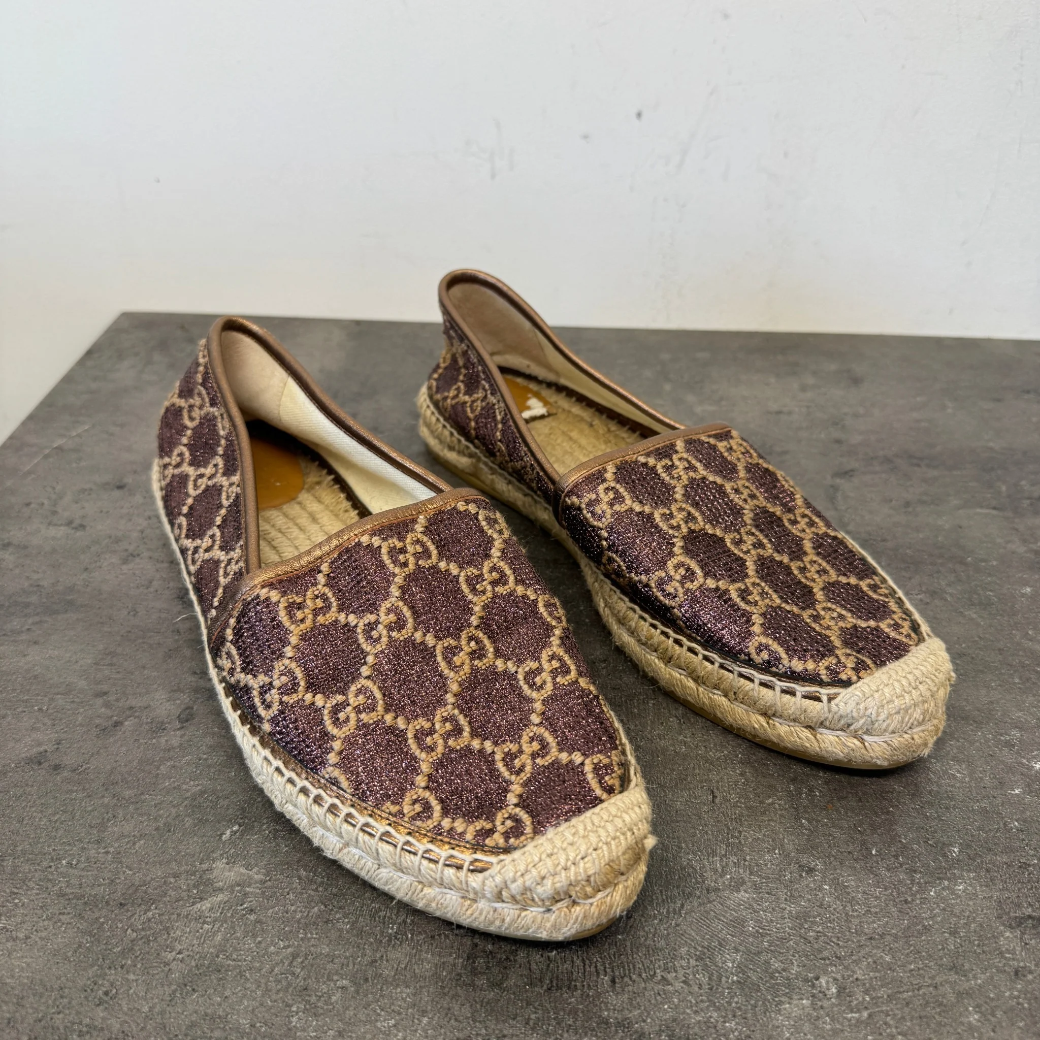 Women's Gg Supreme Espadrilles Rose Gold Size EU 42 / UK 9 - Image 11