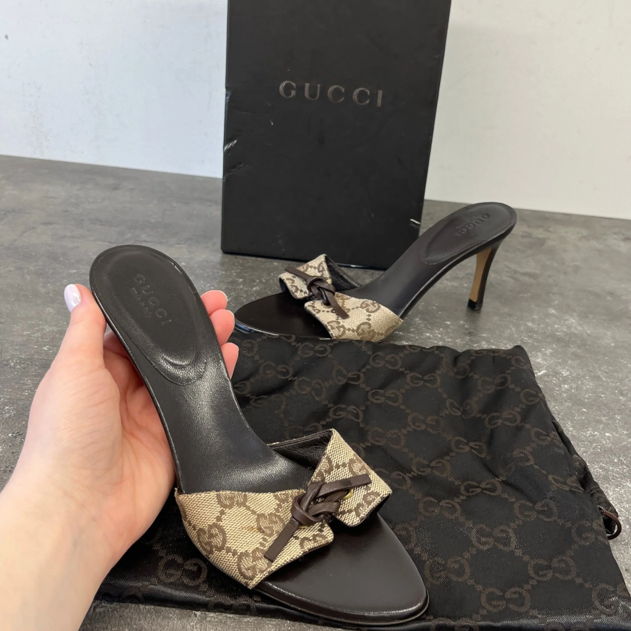 Women's Gg Supreme Heels Beige Size EU 35 / UK 2 - Image 13