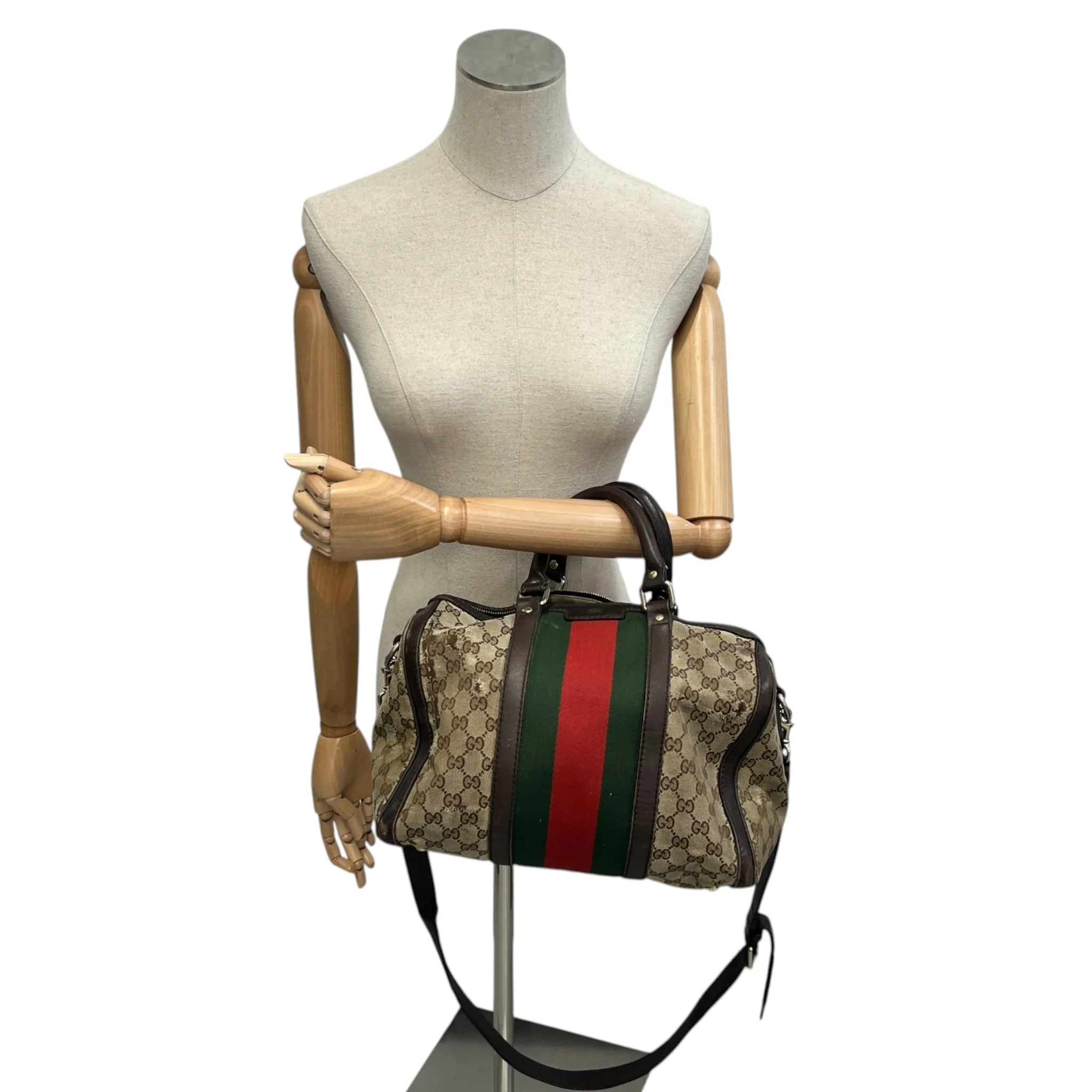 Women's Gg Supreme Web Stripe Handbag Beige - Image 2