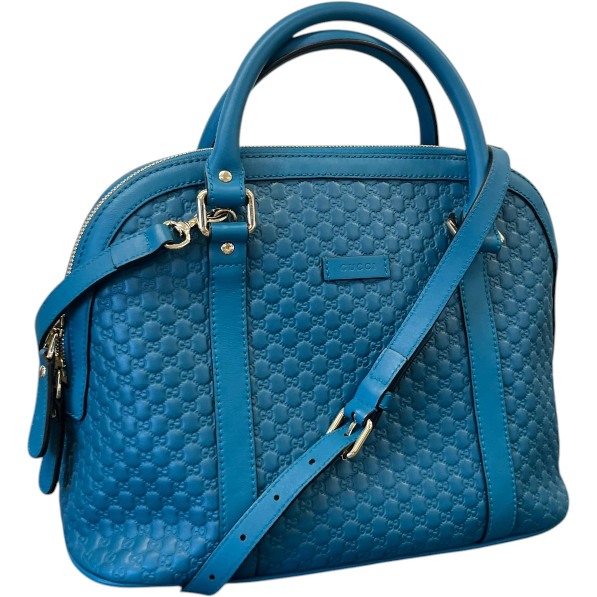 Women's Guccissima Dome Medium Bag Blue - Image 5