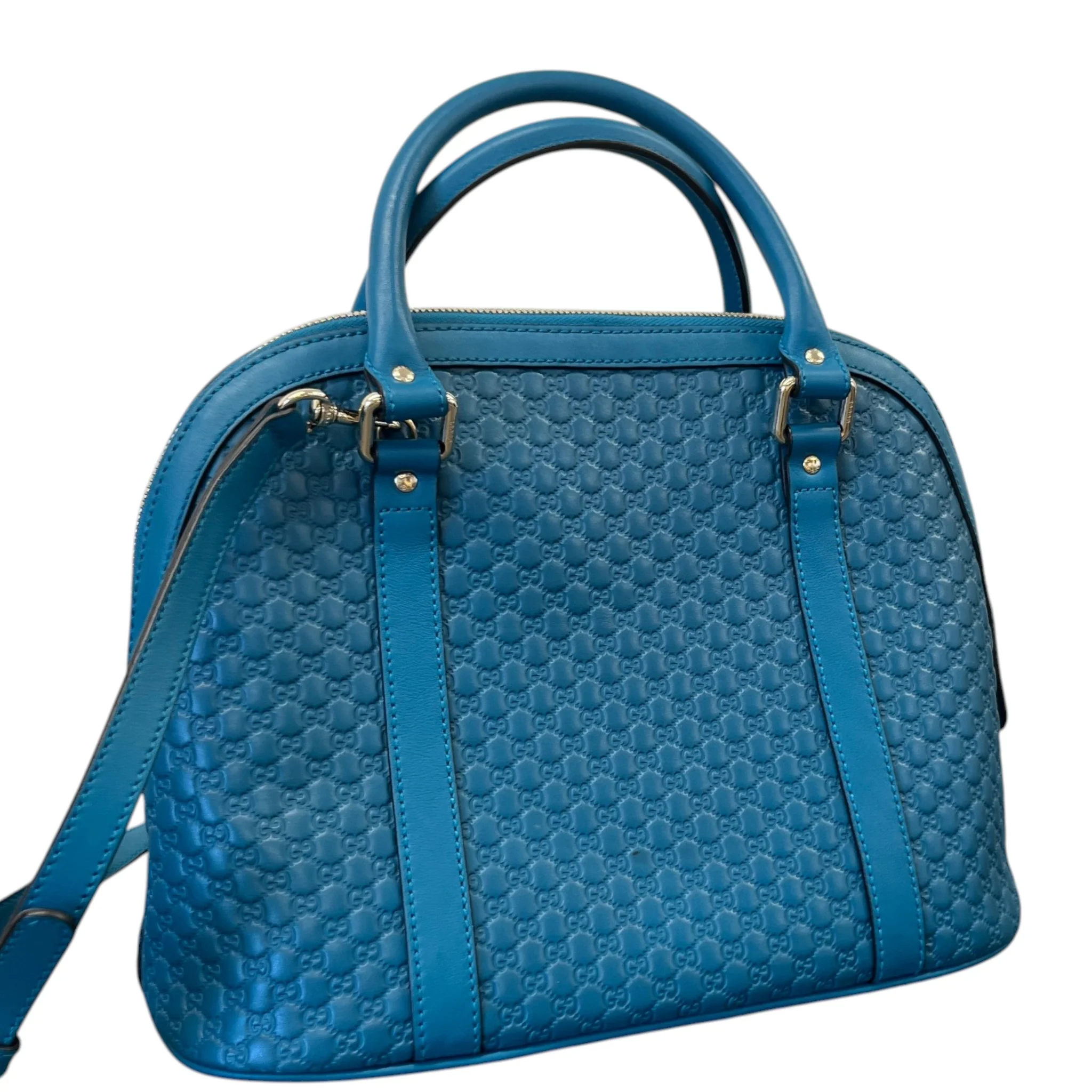 Women's Guccissima Dome Medium Bag Blue - Image 9