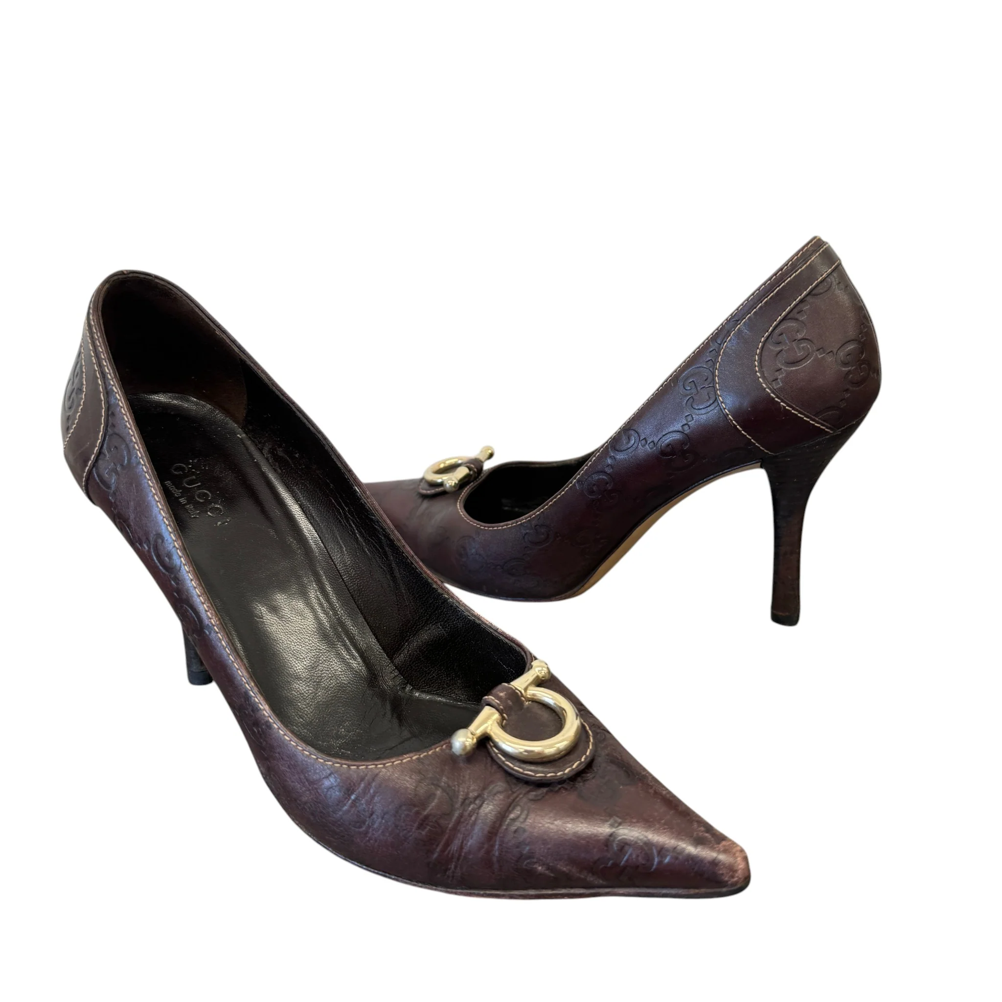 Women's Guccissima Pointed Toe Heels Brown Size EU 36 / UK 3 - Image 3