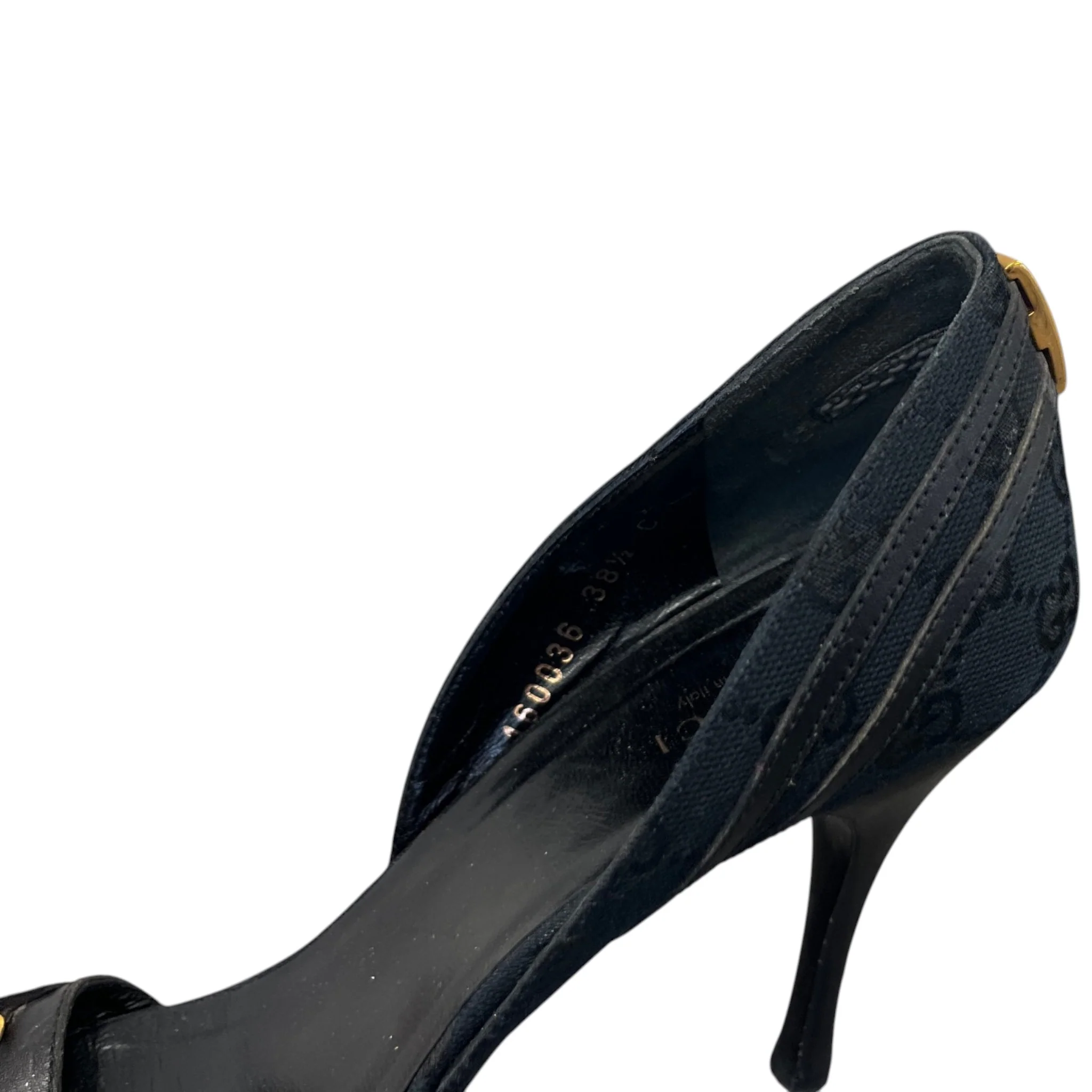 Women's Horsebit Accent Canvas Heels Black Size EU 38.5 / UK 5.5 - Image 11