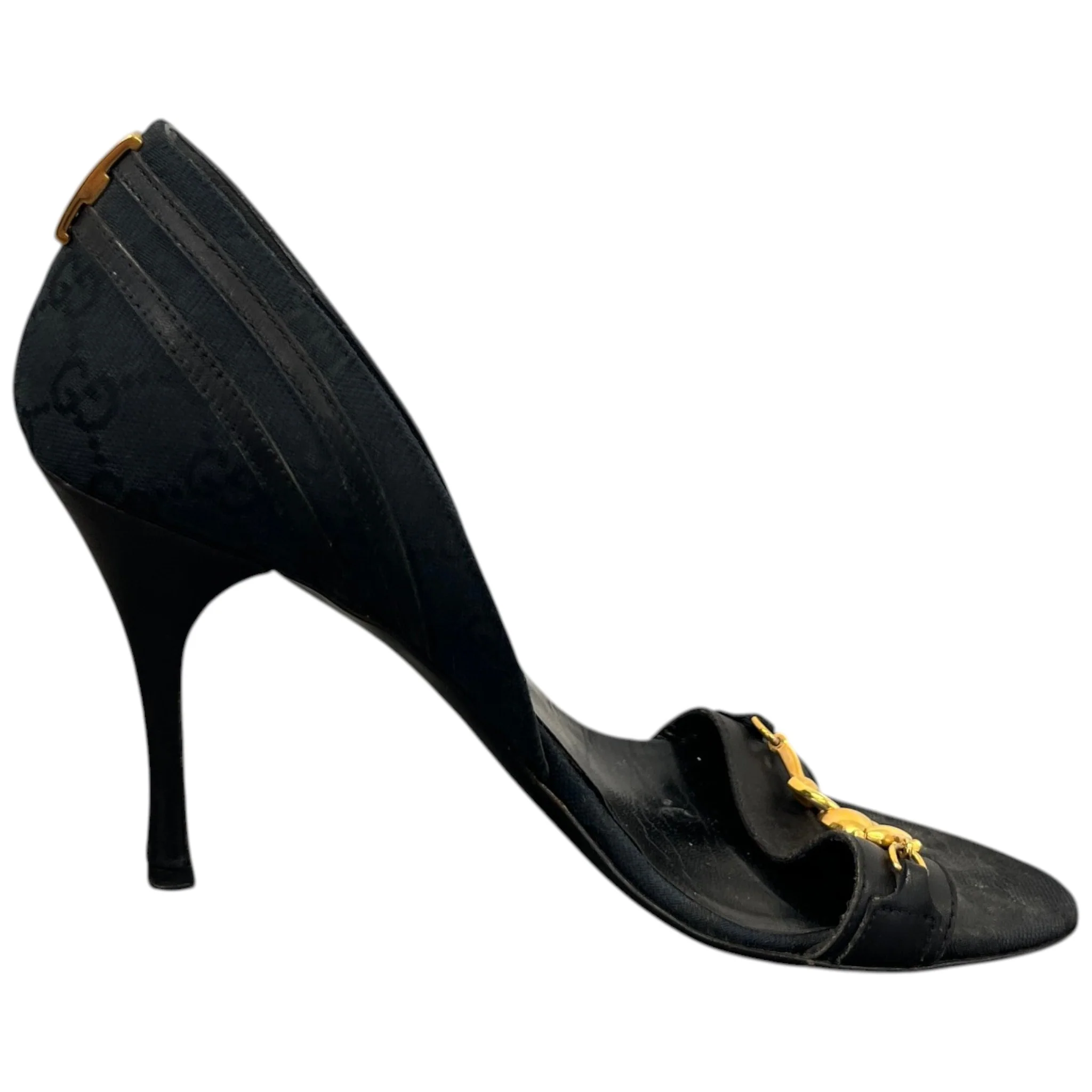 Women's Horsebit Accent Canvas Heels Black Size EU 38.5 / UK 5.5 - Image 4