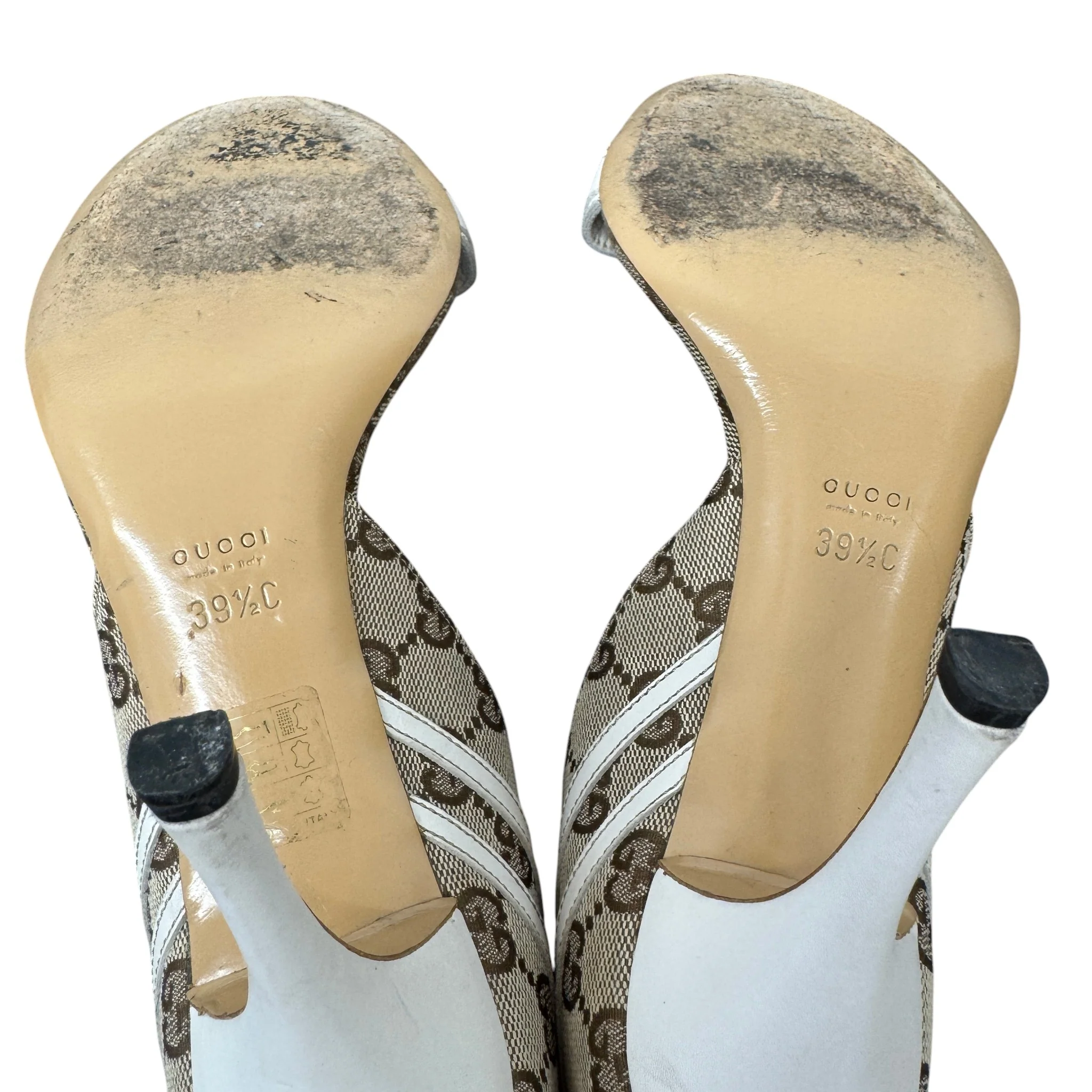 Women's Horsebit Peep Toe Heels Beige Size EU 39.5 / UK 6.5 - Image 10