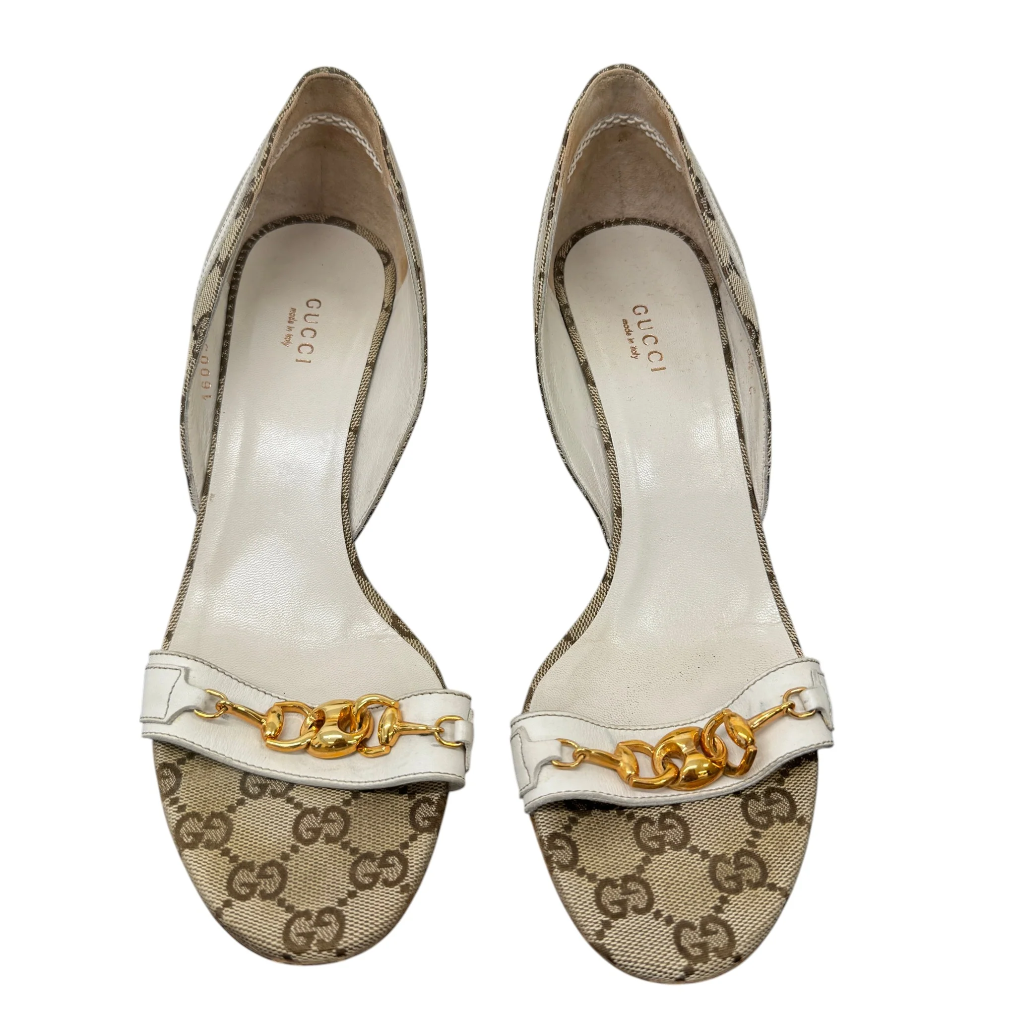 Women's Horsebit Peep Toe Heels Beige Size EU 39.5 / UK 6.5 - Image 6