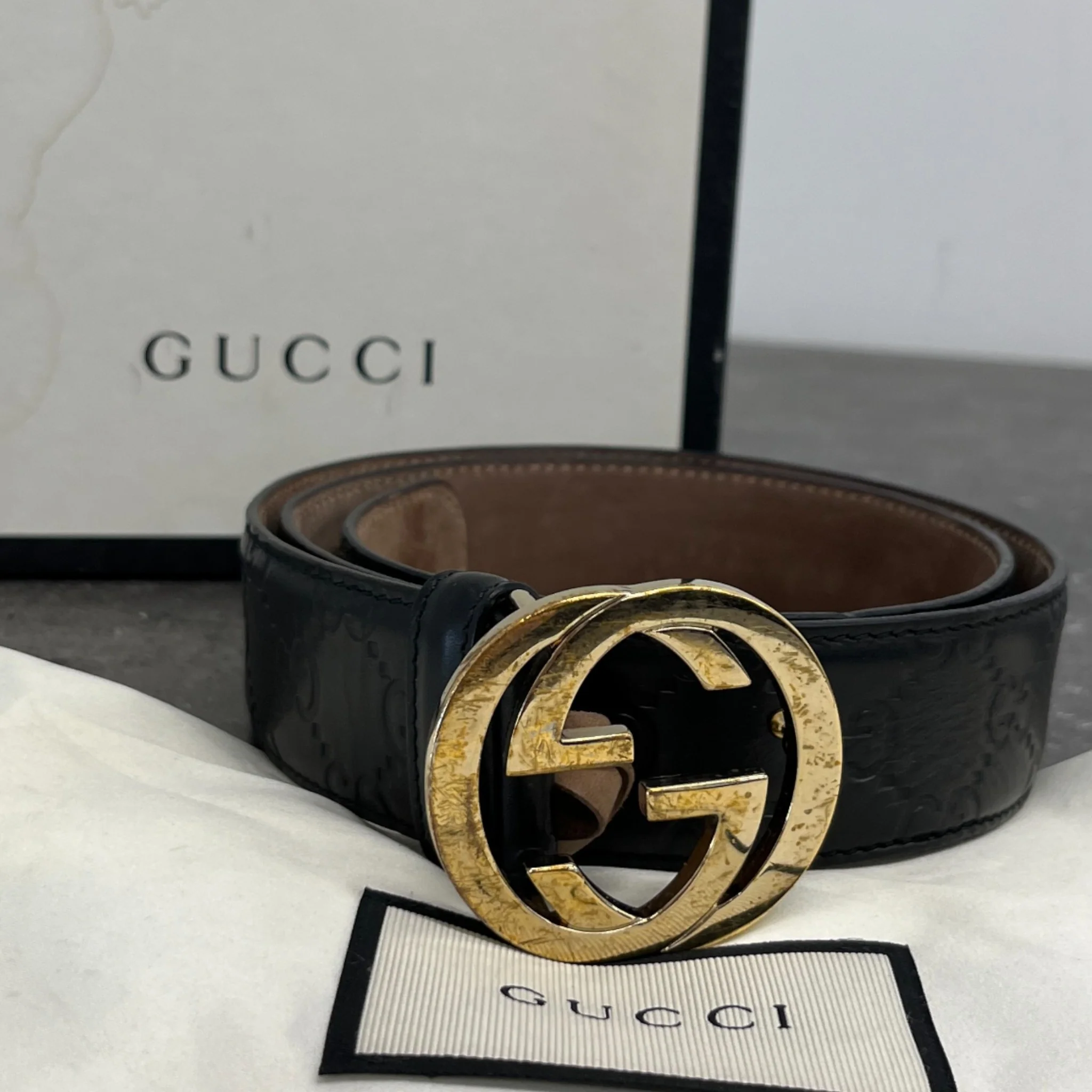 Women's Interlocking G Belt Black Size 80CM / UK 8 - Image 7