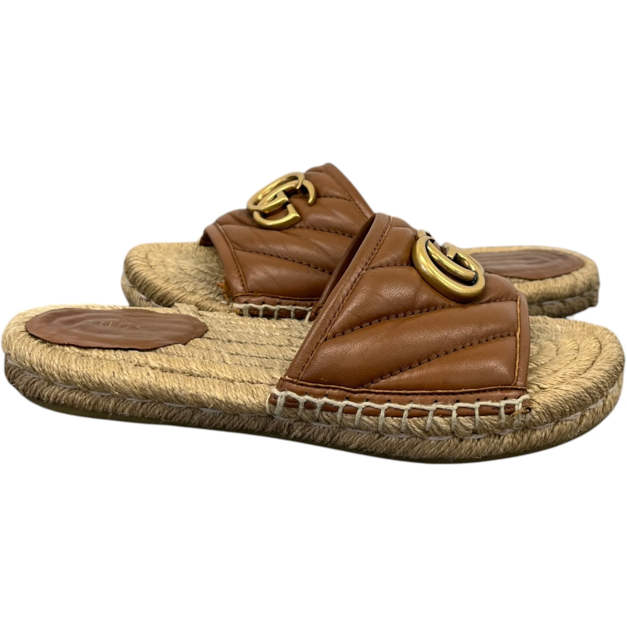 Women's Interlocking G Espadrilles Slides Brown Size EU 35 / UK 2 - Image 3