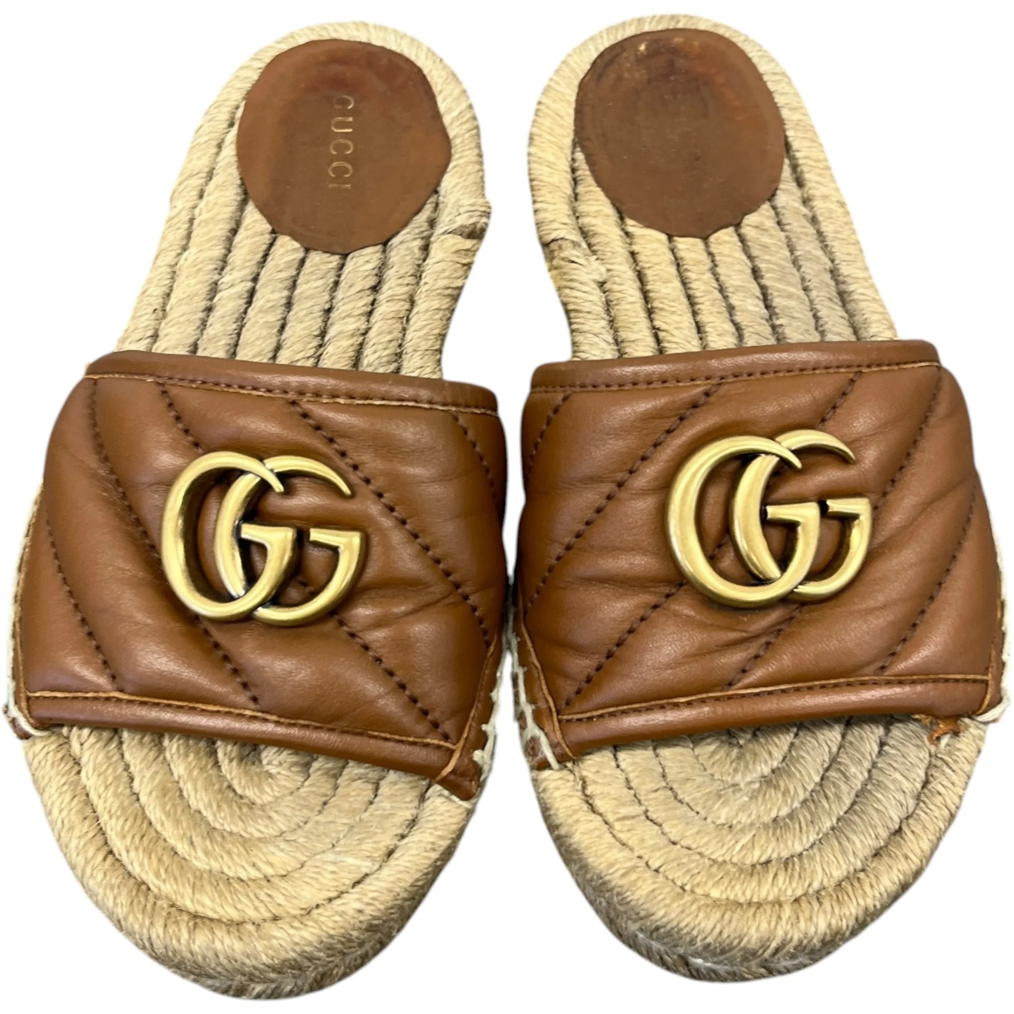 Women's Interlocking G Espadrilles Slides Brown Size EU 35 / UK 2 - Image 6