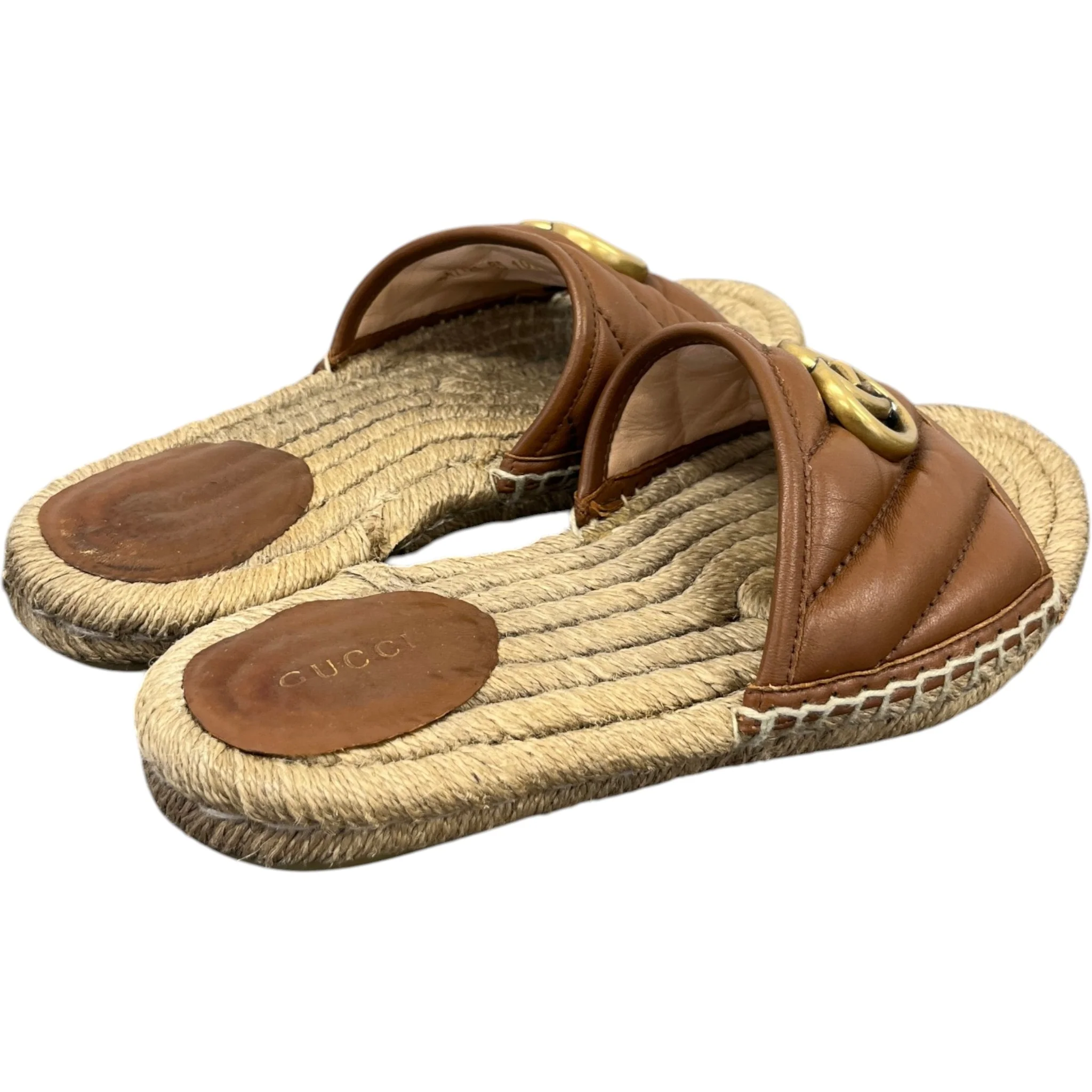 Women's Interlocking G Espadrilles Slides Brown Size EU 35 / UK 2 - Image 8