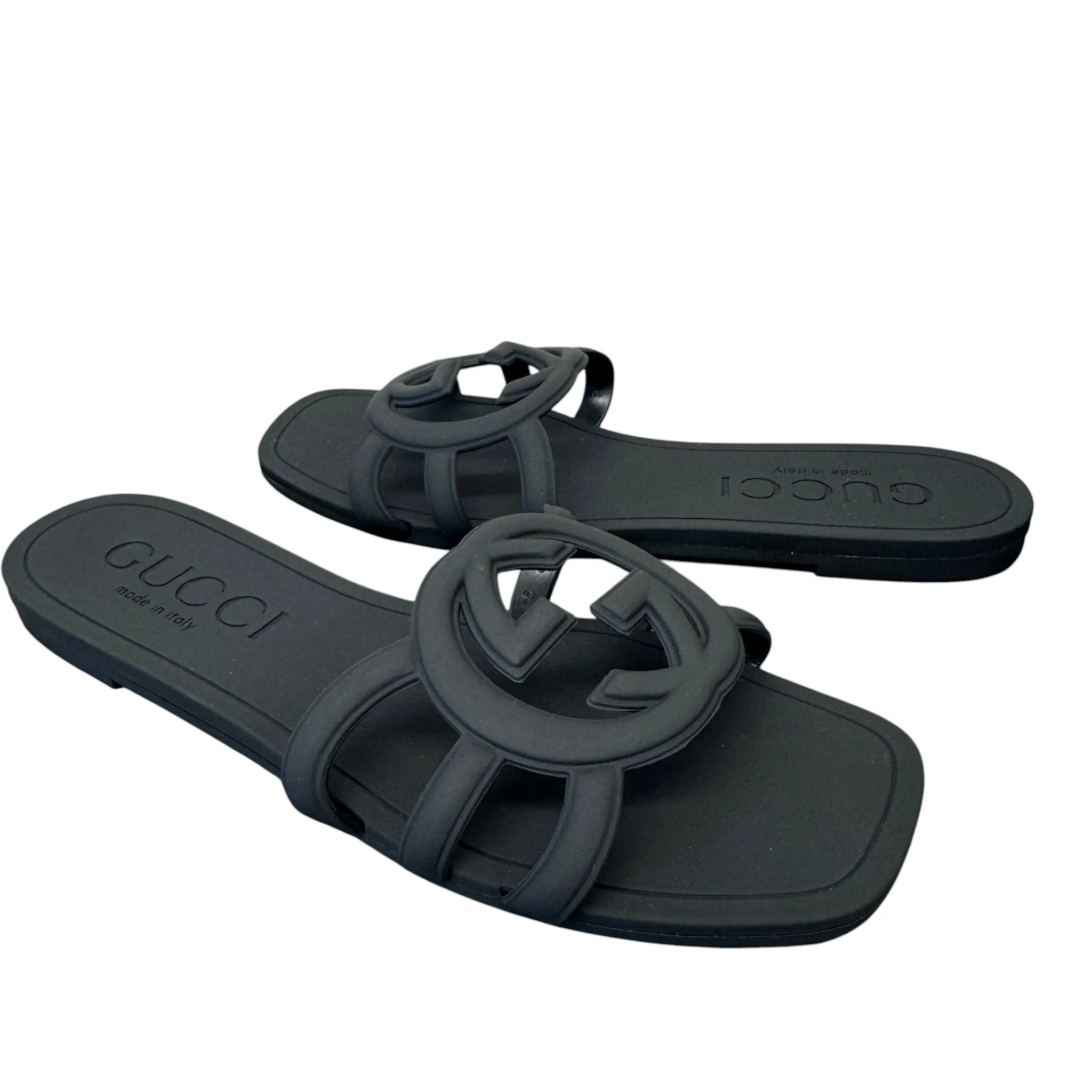 Women's Interlocking G Slides Black Size EU 39 / UK 6 - Image 3
