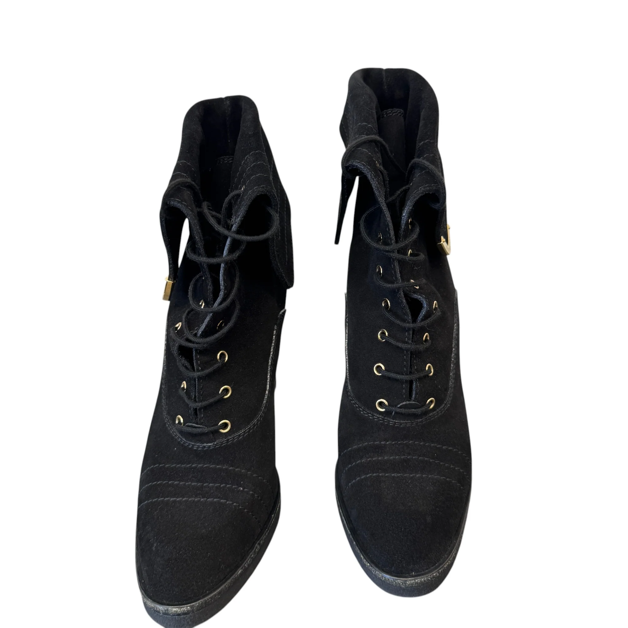 Women's Lace-Up Block Heels Black Size EU 38.5 / UK 5.5 - Image 6