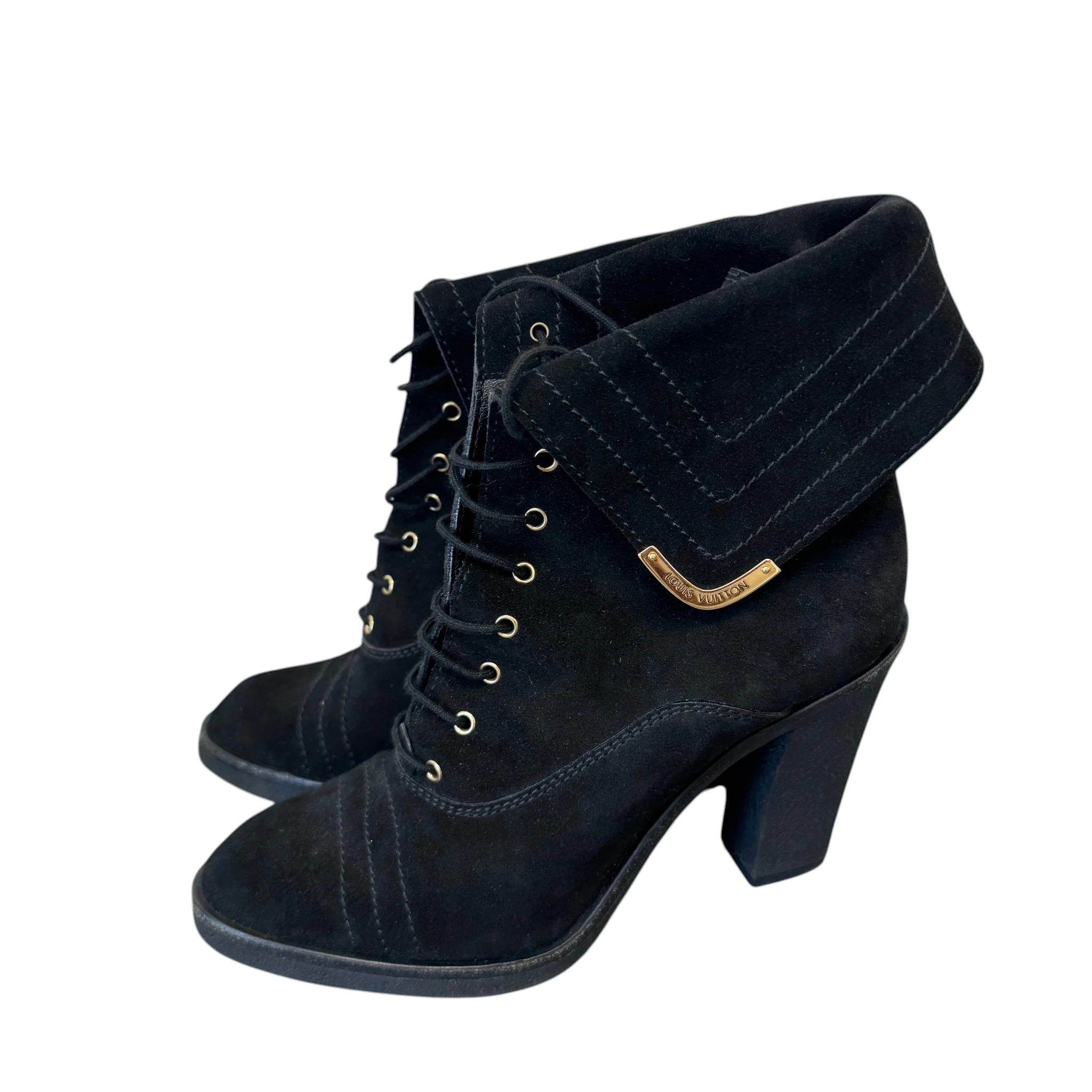 Women's Lace-Up Block Heels Black Size EU 38.5 / UK 5.5 - Image 7
