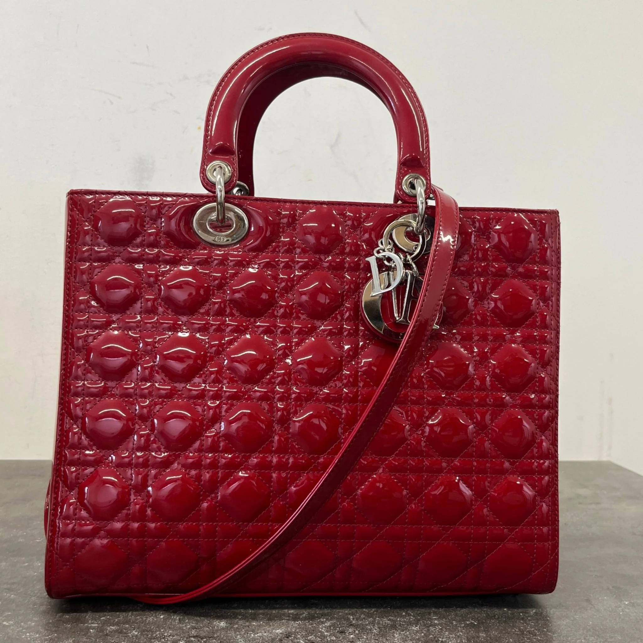 Women's Large Lady Dior Tote Bag Red - Image 14
