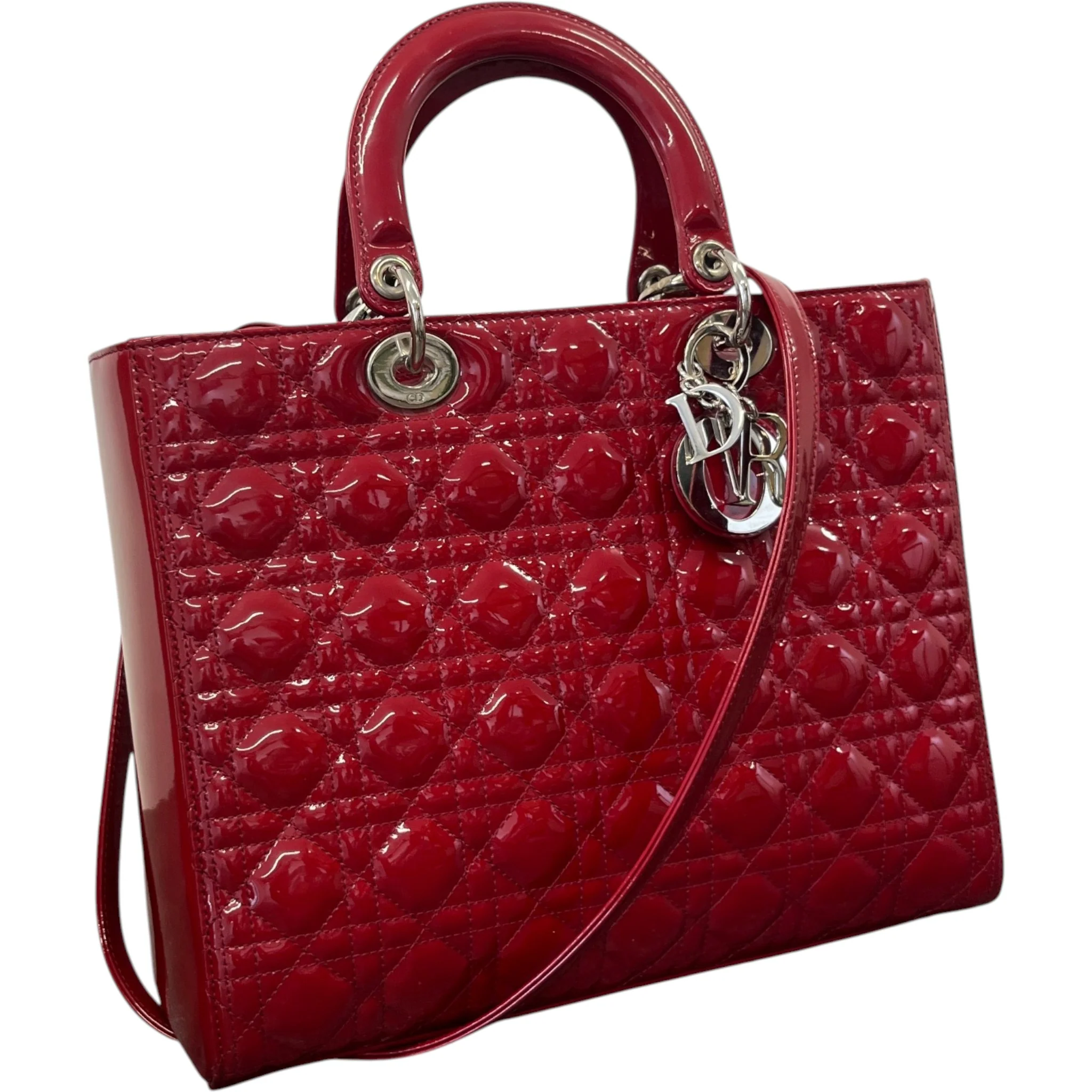 Women's Large Lady Dior Tote Bag Red - Image 4