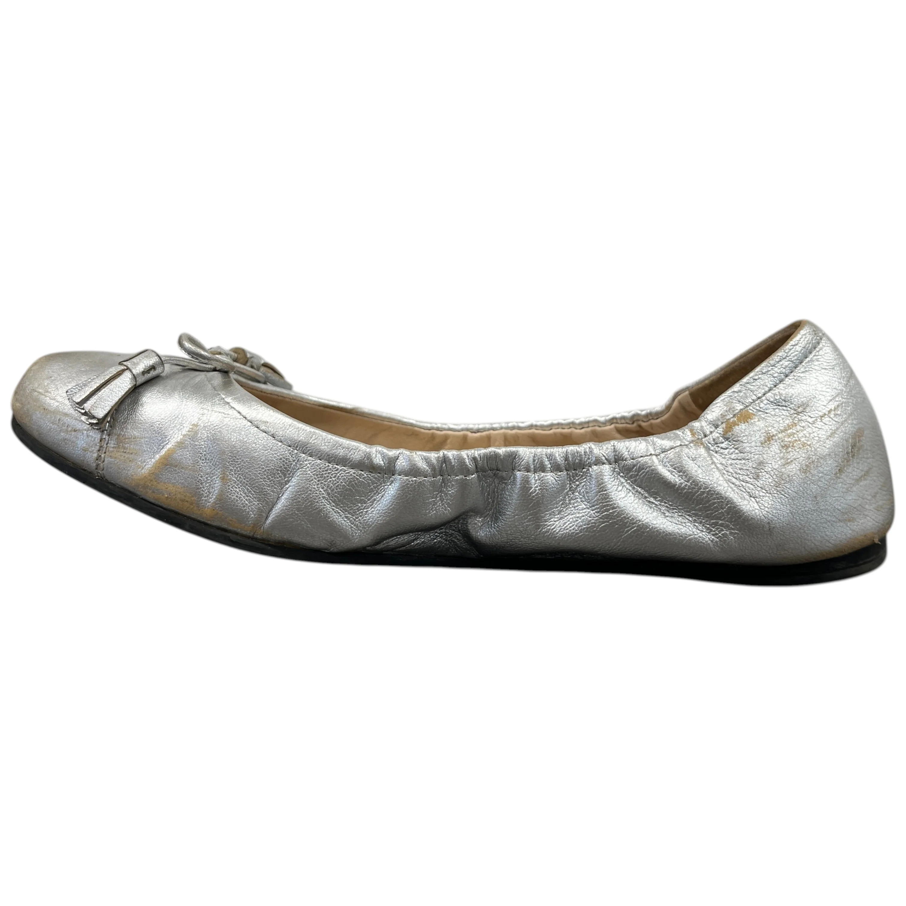 Women's Logo Ballet Flats Mules Silver Size EU 37 / UK 4 - Image 2