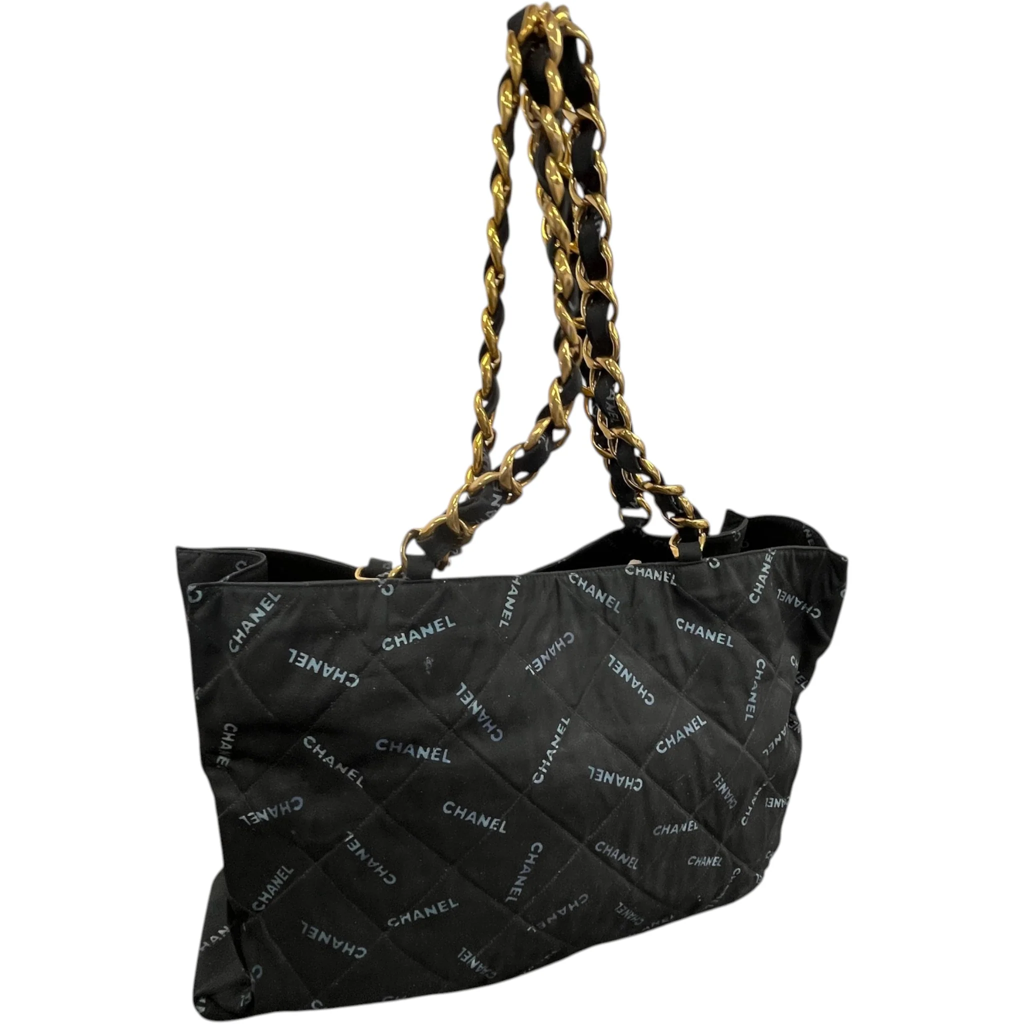 Women's Logo Chain Tote Bag Black - Image 5