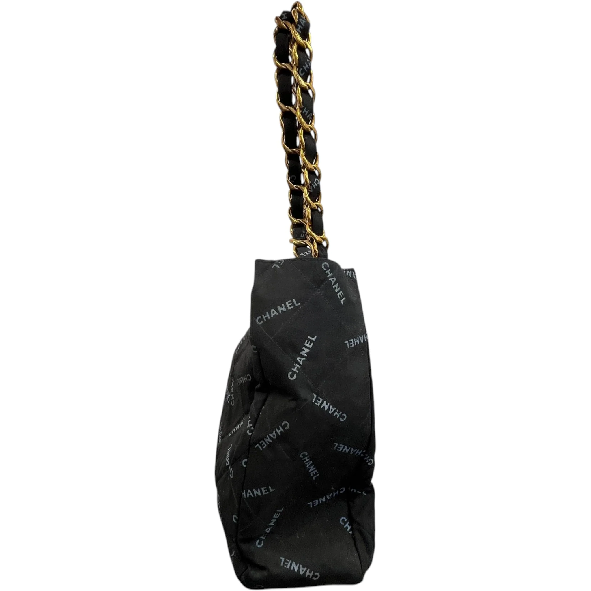 Women's Logo Chain Tote Bag Black - Image 7