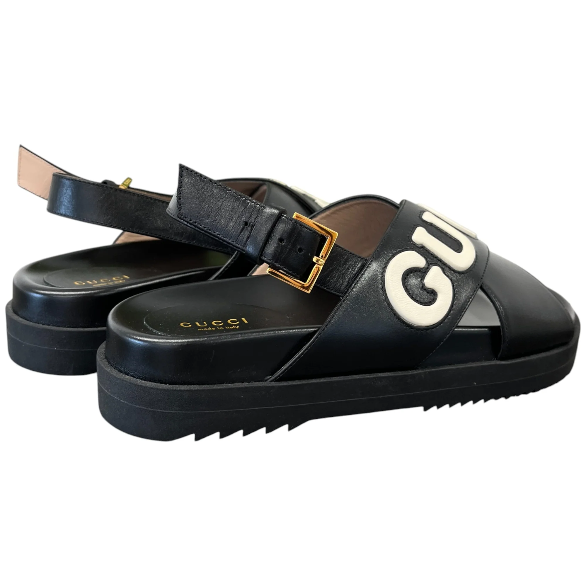 Women's Logo Print Sandals Black Size EU 38.5 / UK 5.5 - Image 9