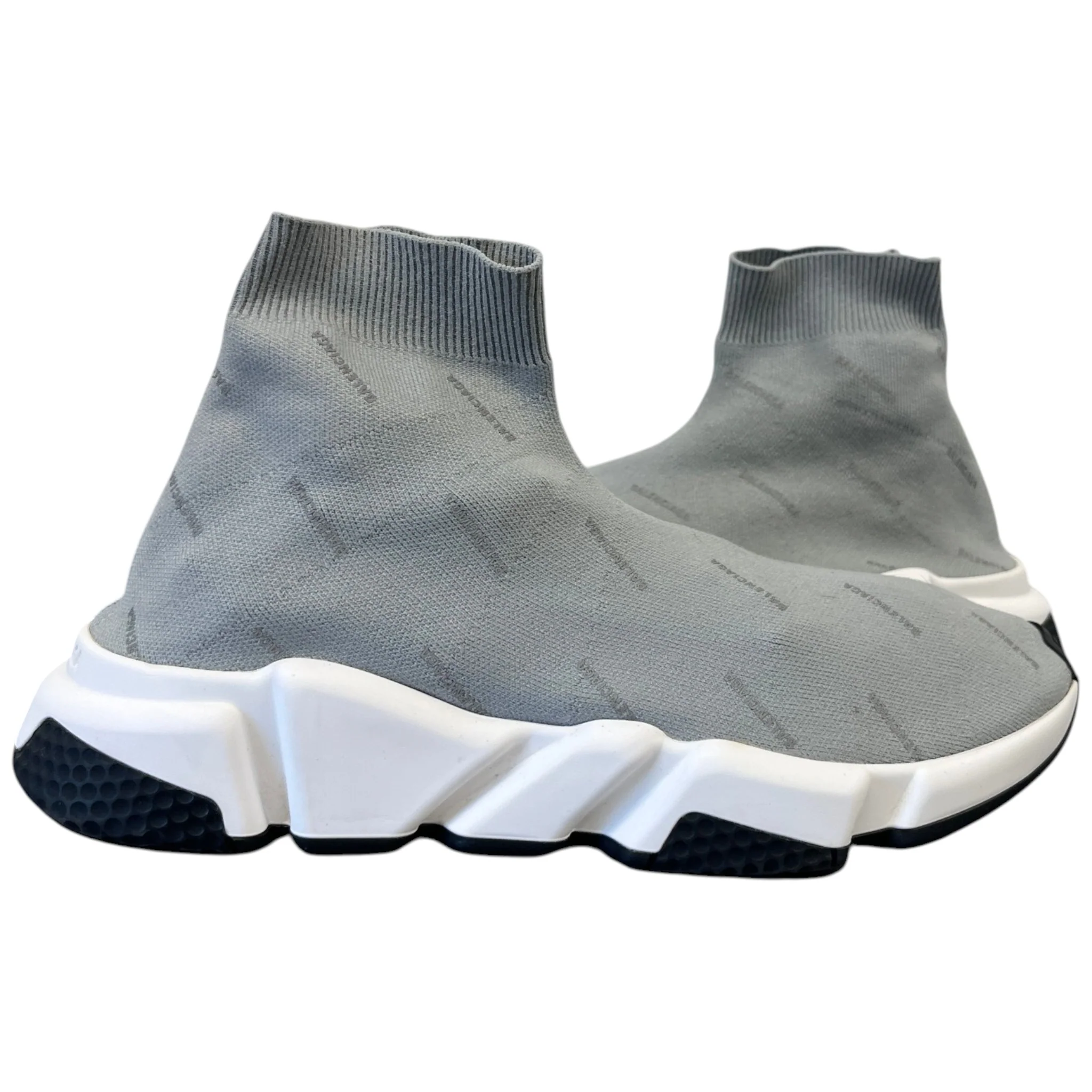 Women's Logo Print Speed Socks High Trainers Grey Size EU 39 / UK 6 - Image 3
