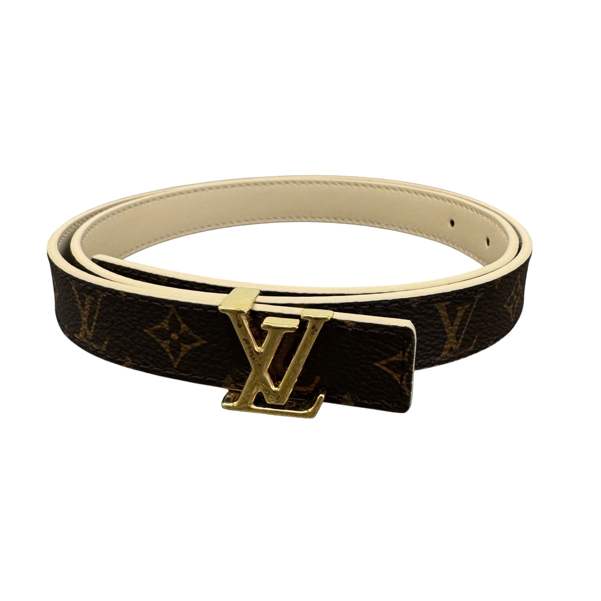 Women's Lv Iconic 20Mm Reversible Belt Cream Size 80CM / UK 8