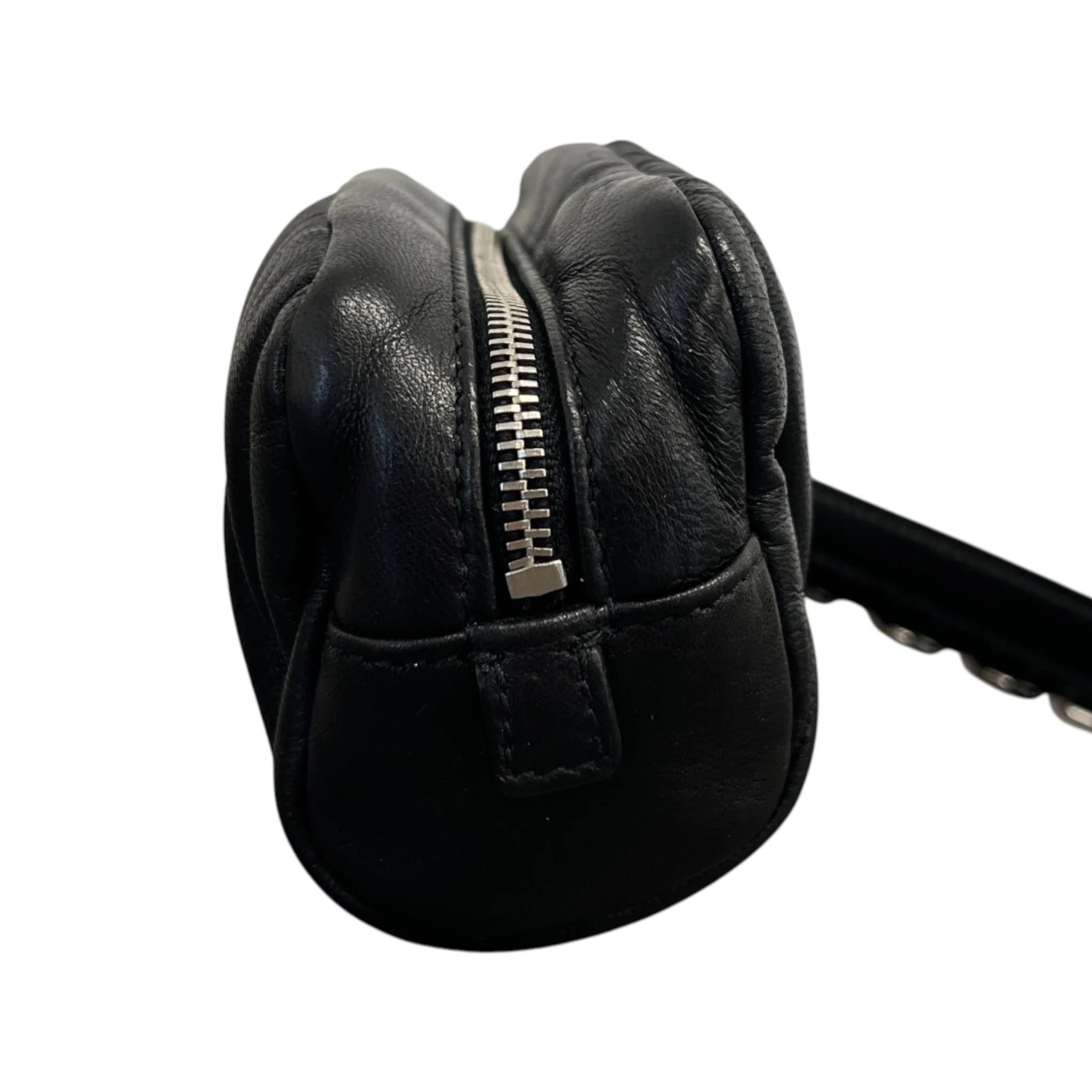 Women's Matelasse Leather Wristlet Purse Black - Image 6