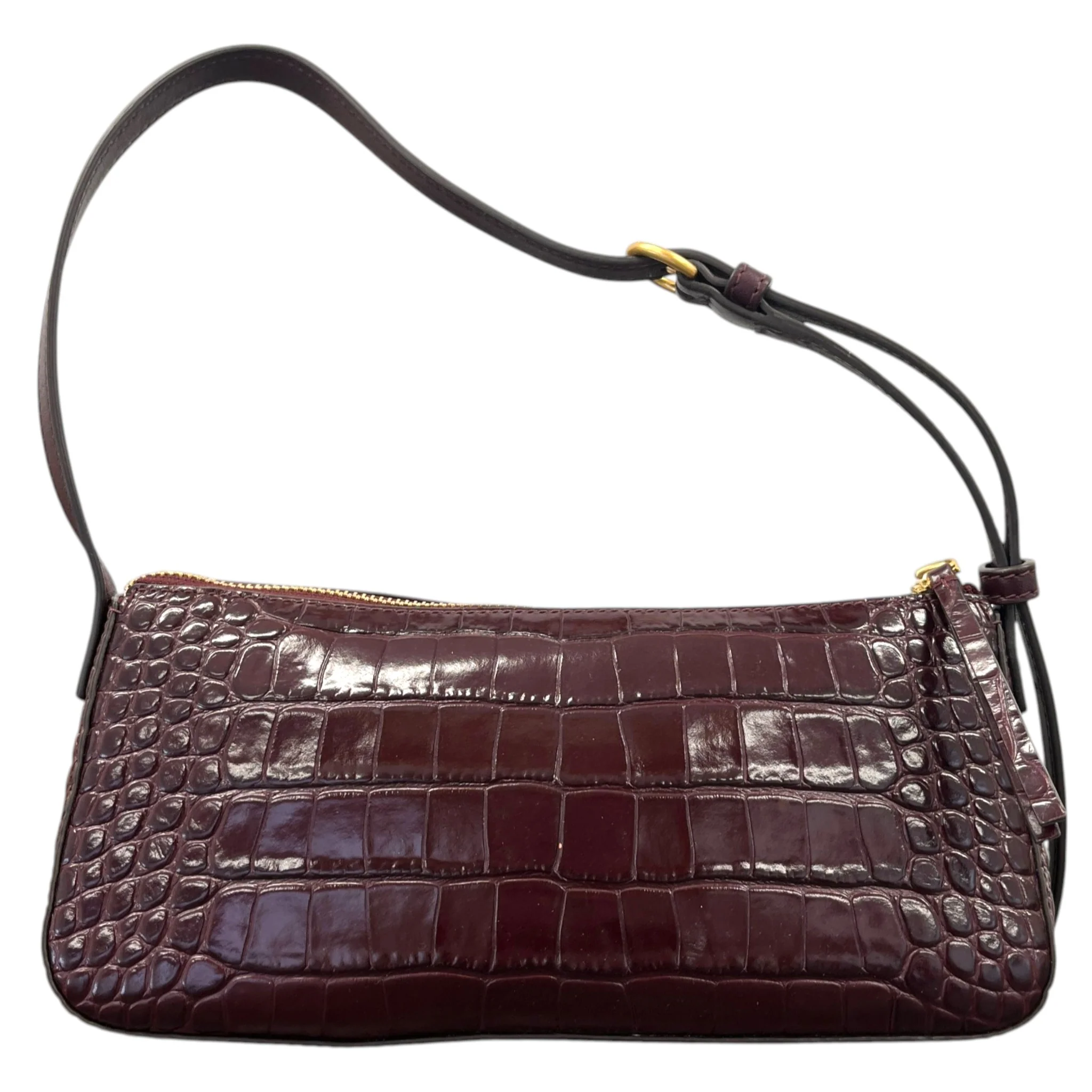 Women's Mcgraw Embossed Wedge Shoulder Bag Burgundy - Image 4