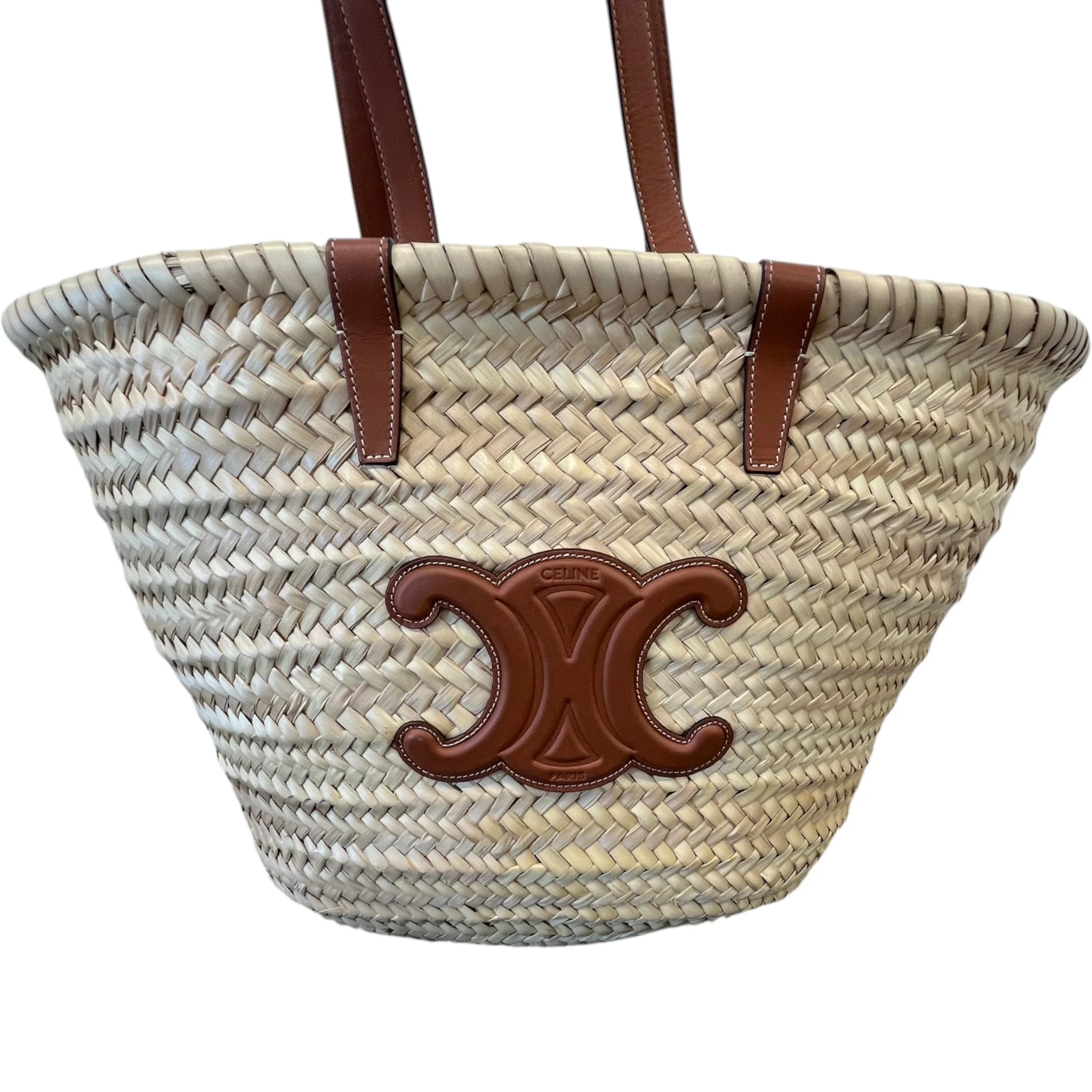 Women's Medium Classic Panier Basket Bag Beige - Image 12