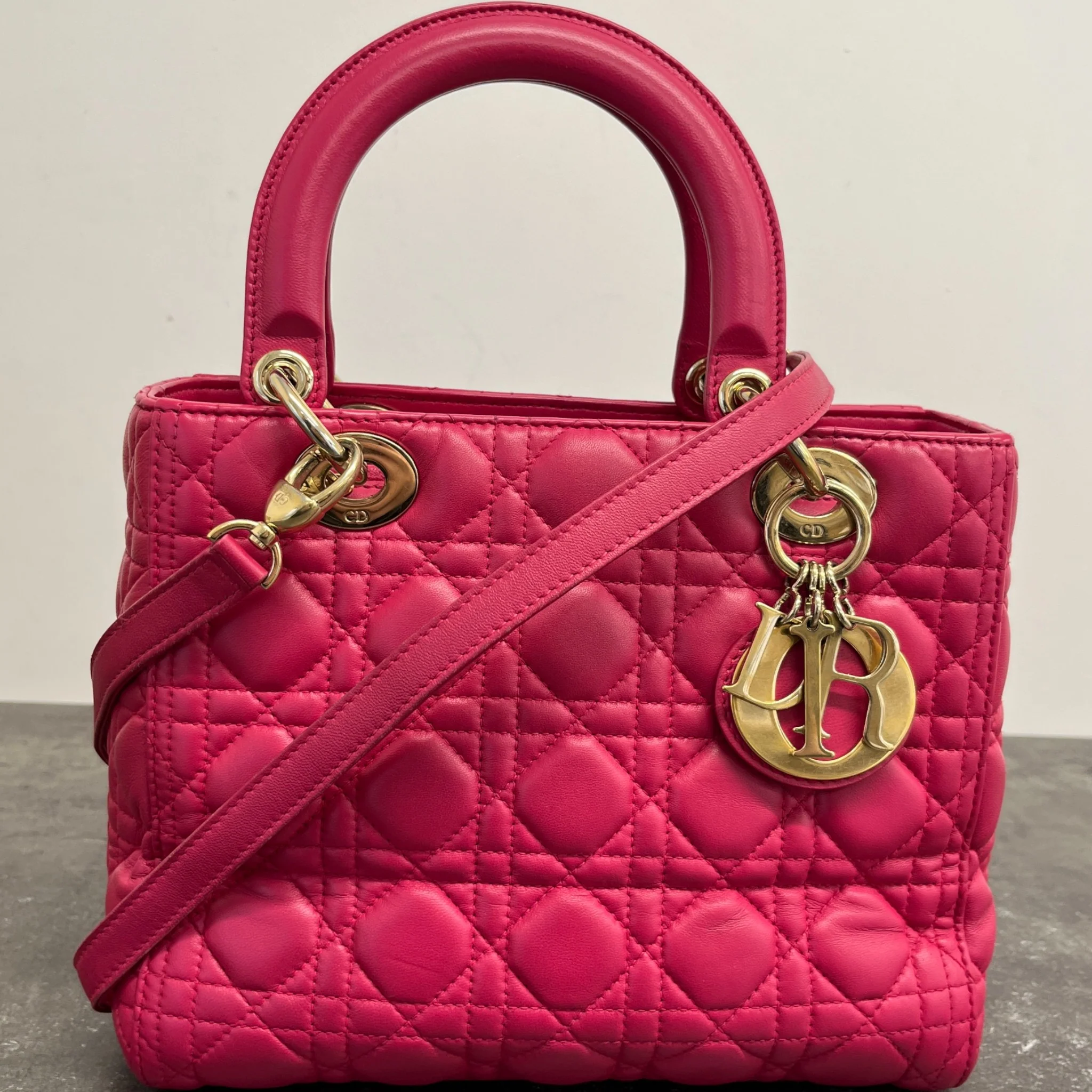 Women's Medium Lady Dior Bag Pink - Image 14