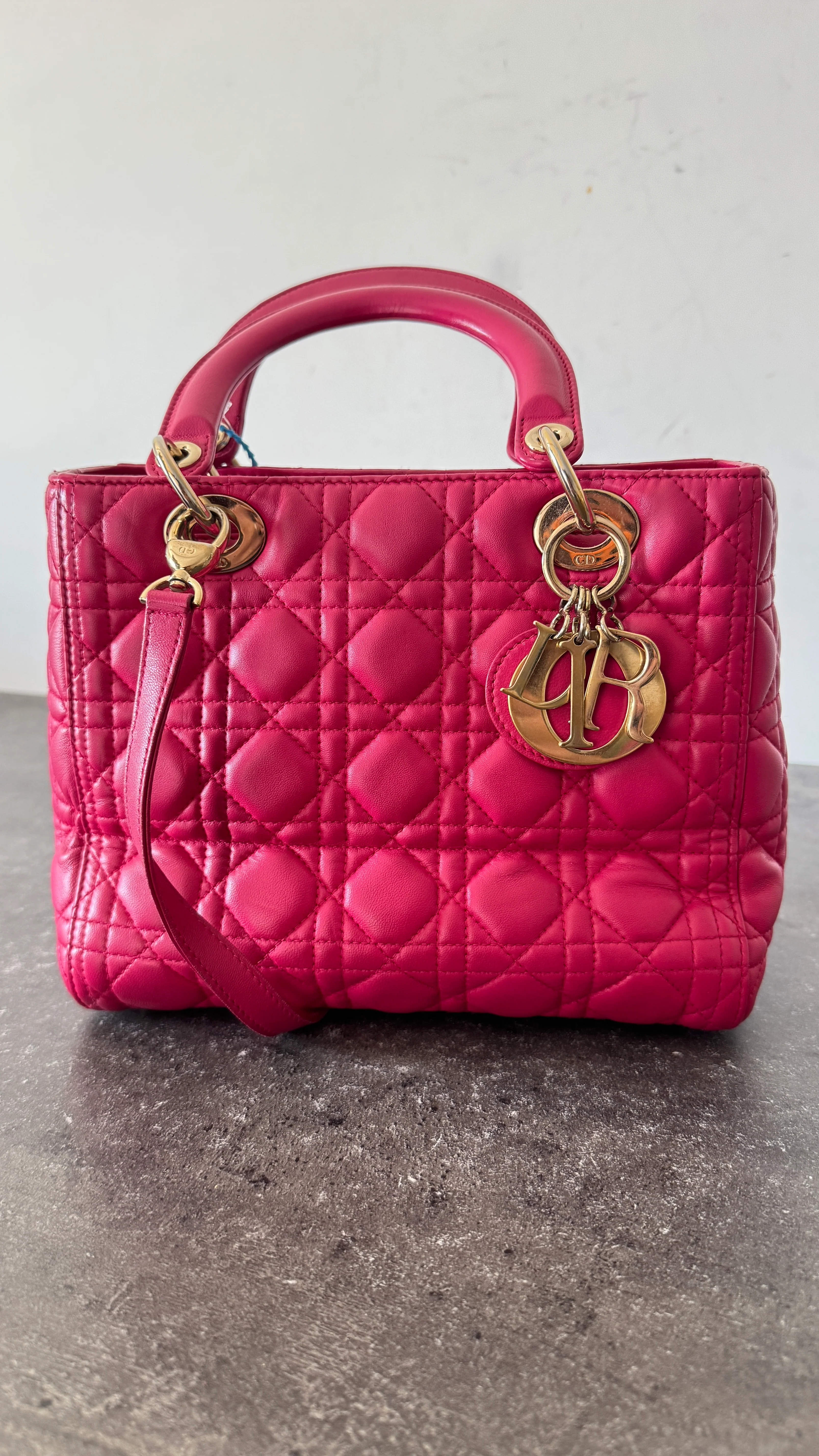 Women's Medium Lady Dior Bag Pink - Image 15