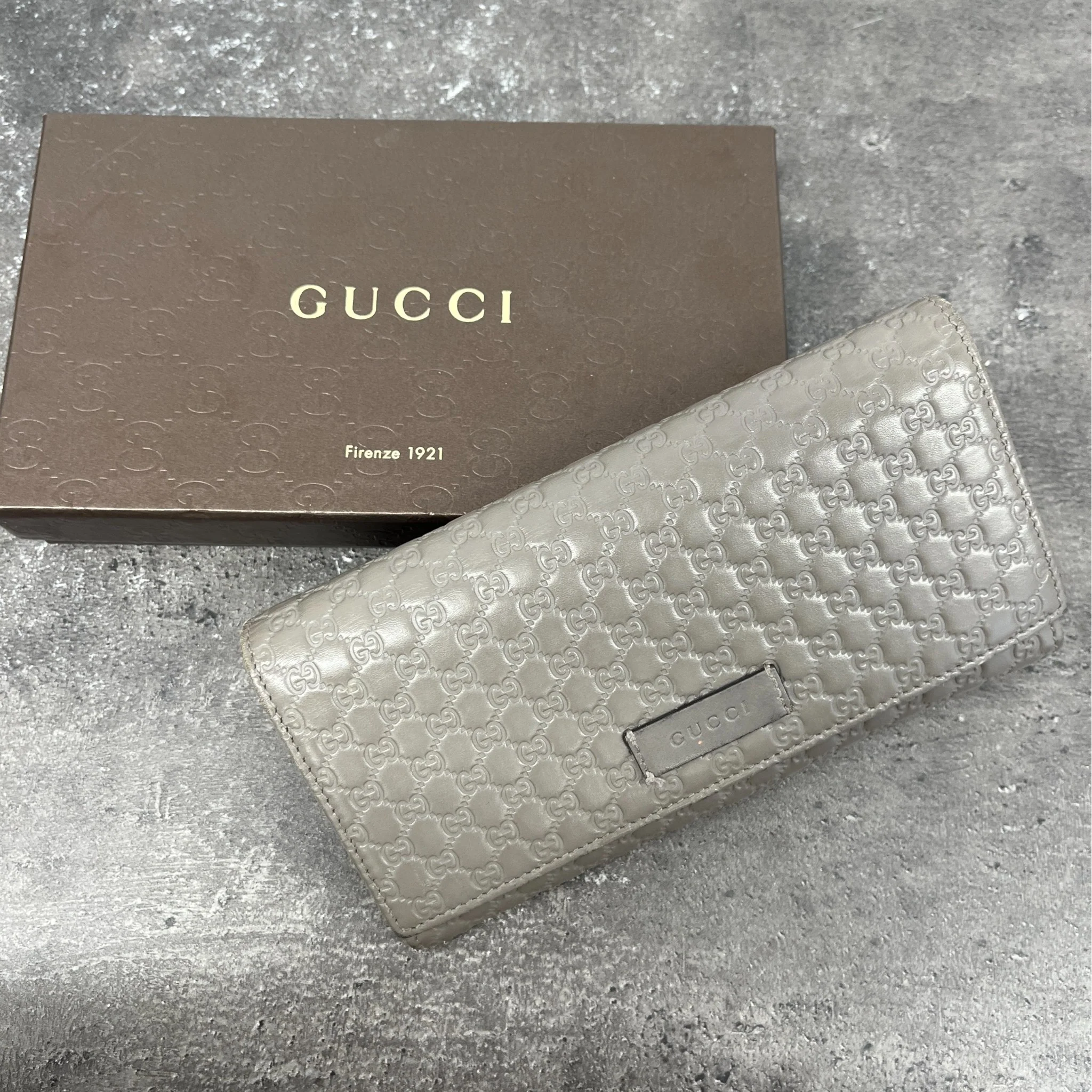 Women's Microguccissima Gg Continental Purse Grey - Image 5