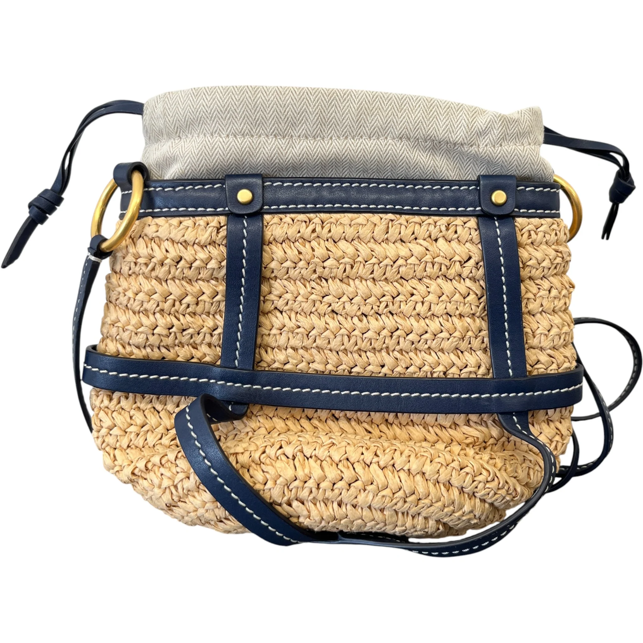 Women's Miller Straw Bucket Bag Beige - Image 3