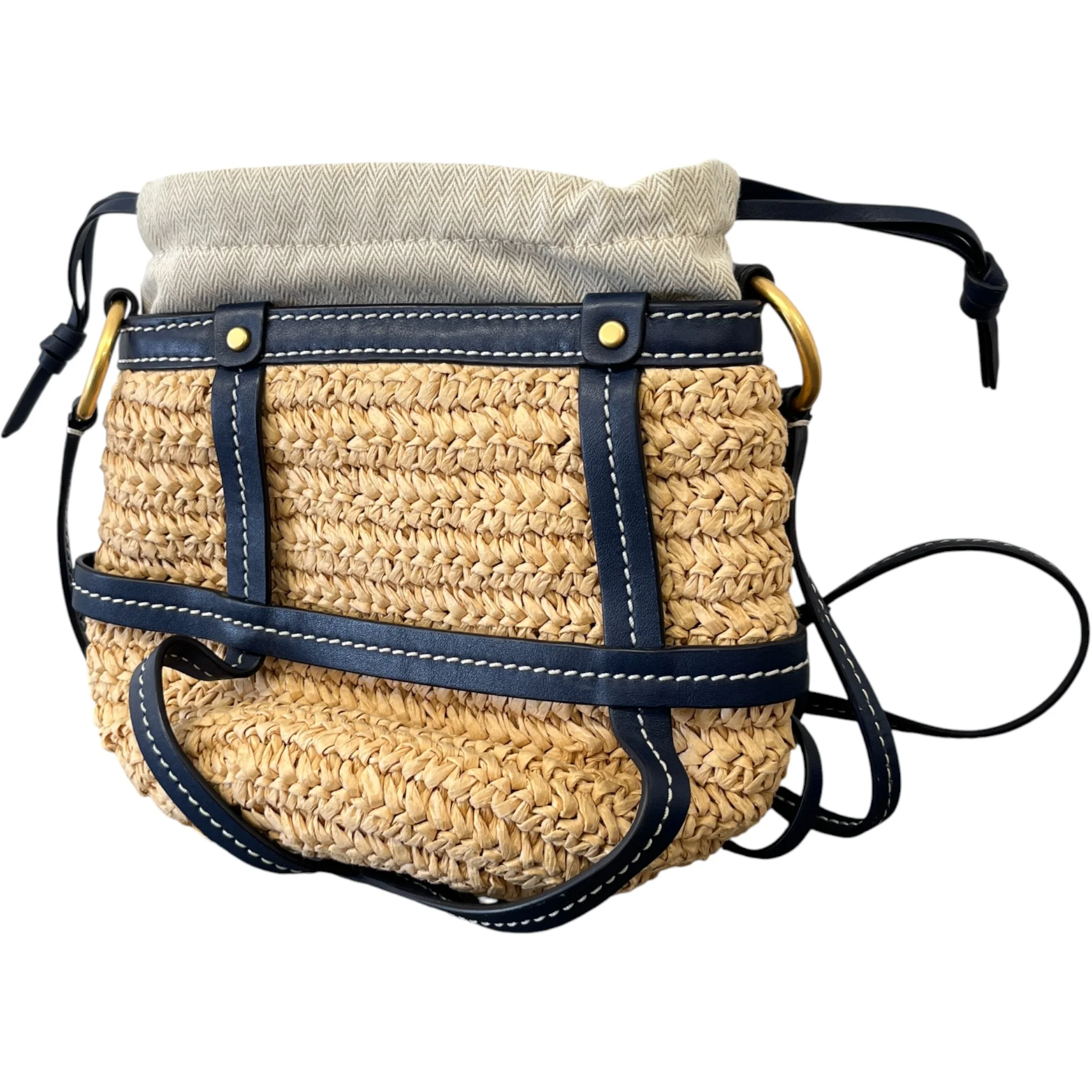 Women's Miller Straw Bucket Bag Beige - Image 9
