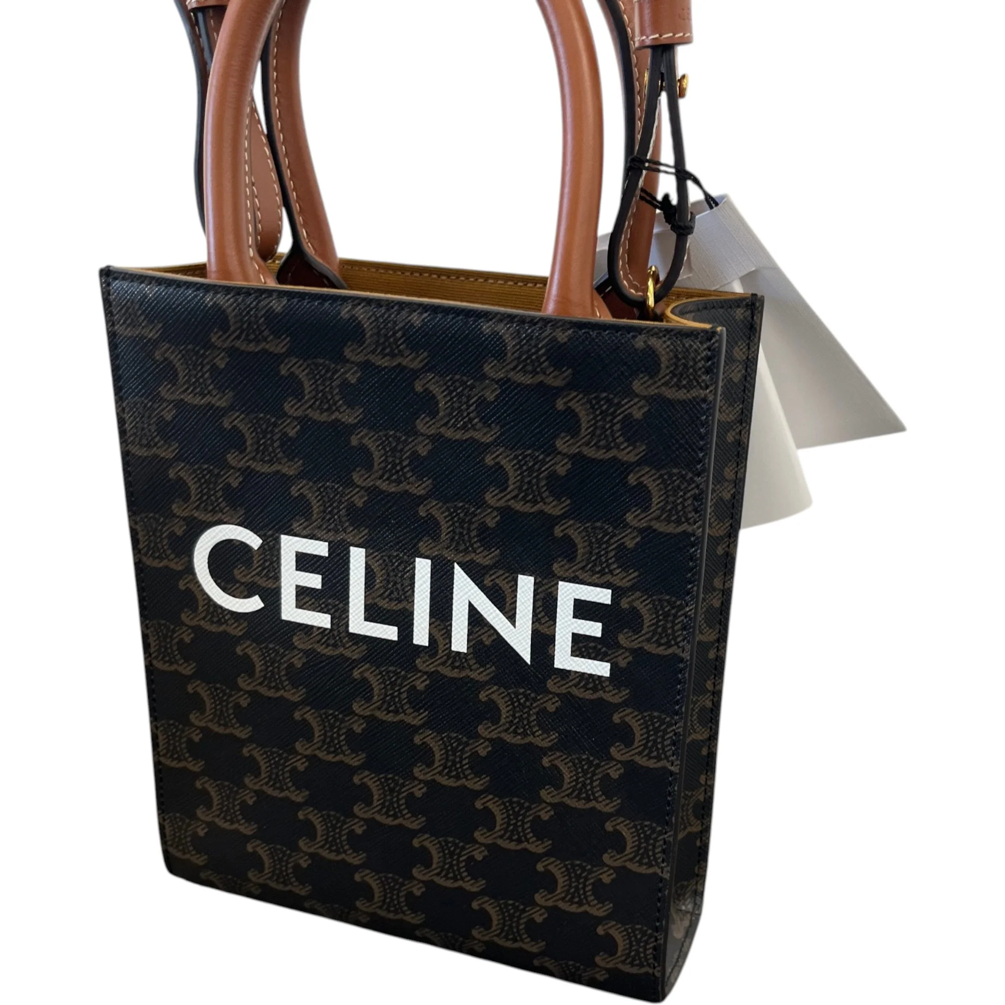 Women's Mini Vertical Cabas Bag Brown - Image 4