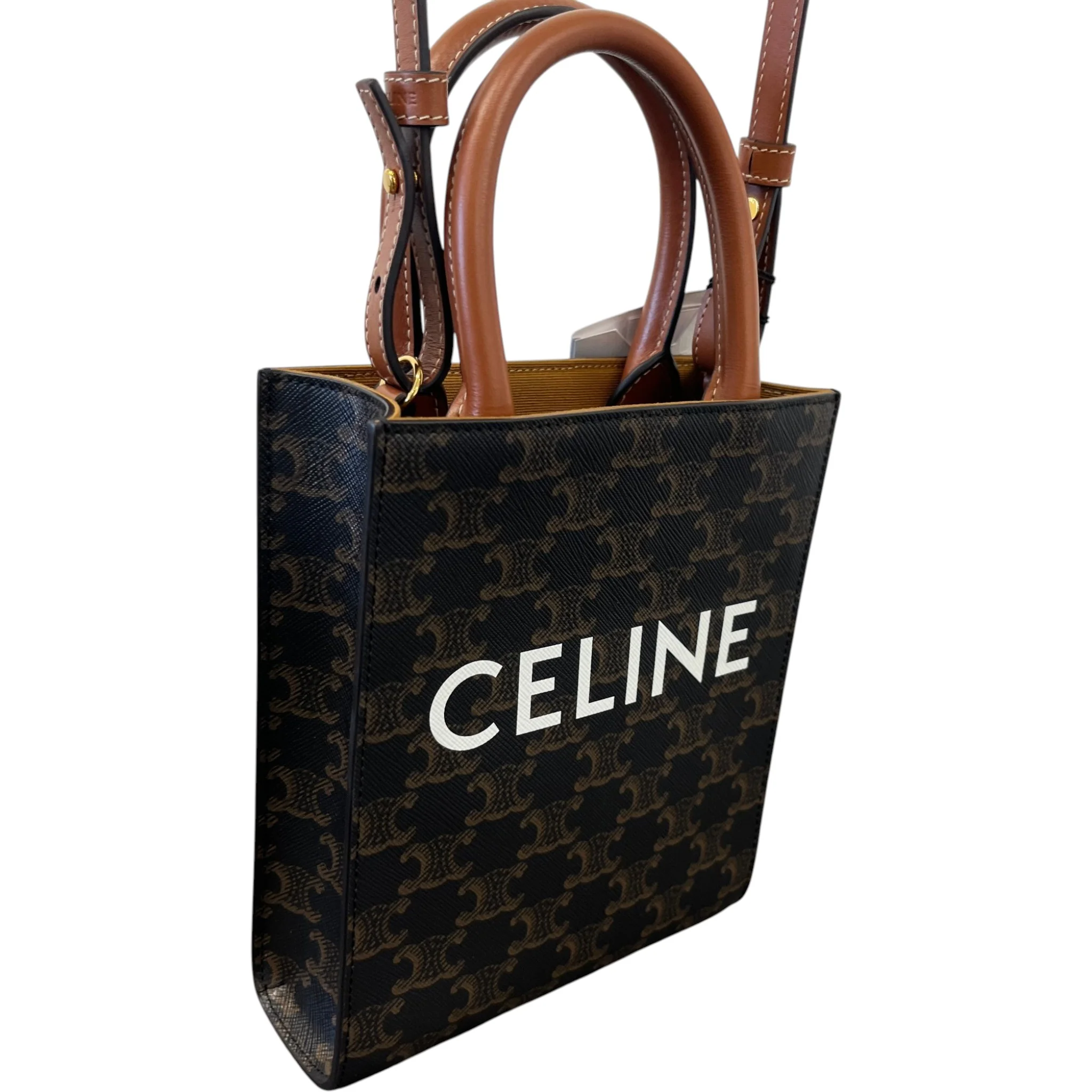 Women's Mini Vertical Cabas Bag Brown - Image 5