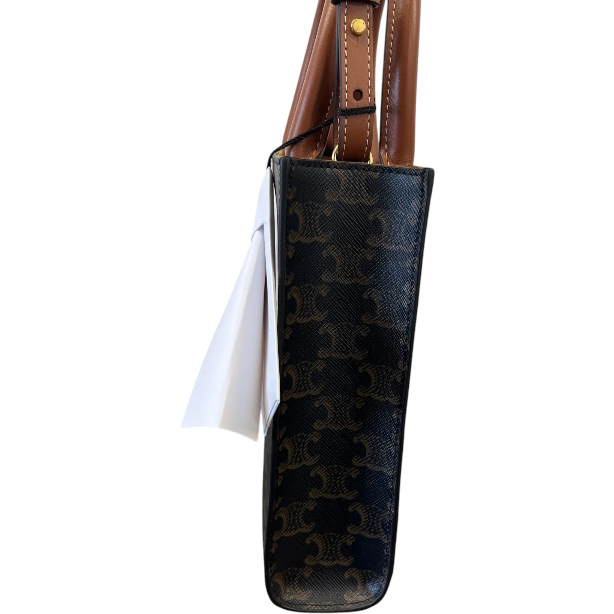 Women's Mini Vertical Cabas Bag Brown - Image 7