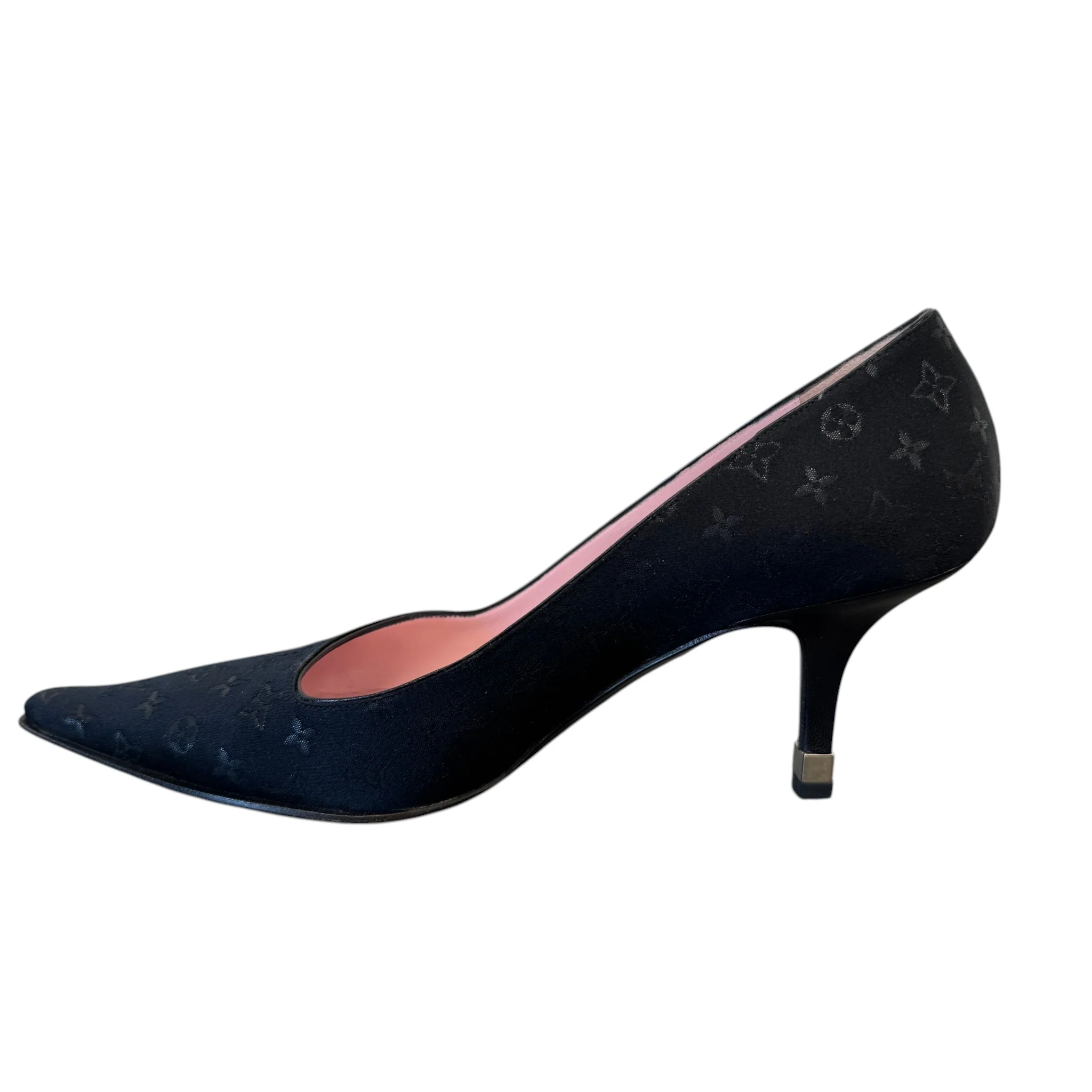Women's Monogram Pointed Toe Heels Black Size EU 36.5 / UK 3.5 - Image 2