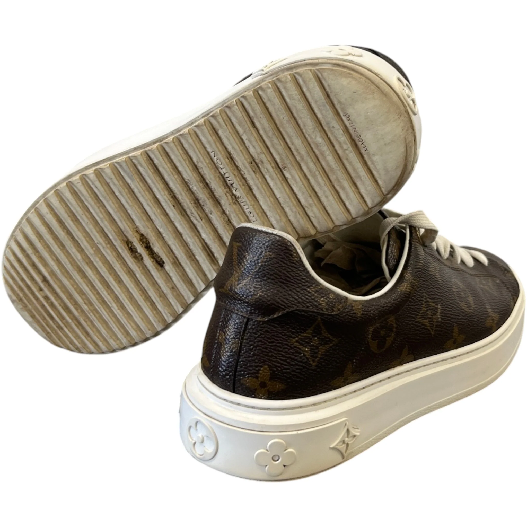 Women's Monogram Time Out Low Trainers Brown Size EU 38 / UK 5 - Image 10